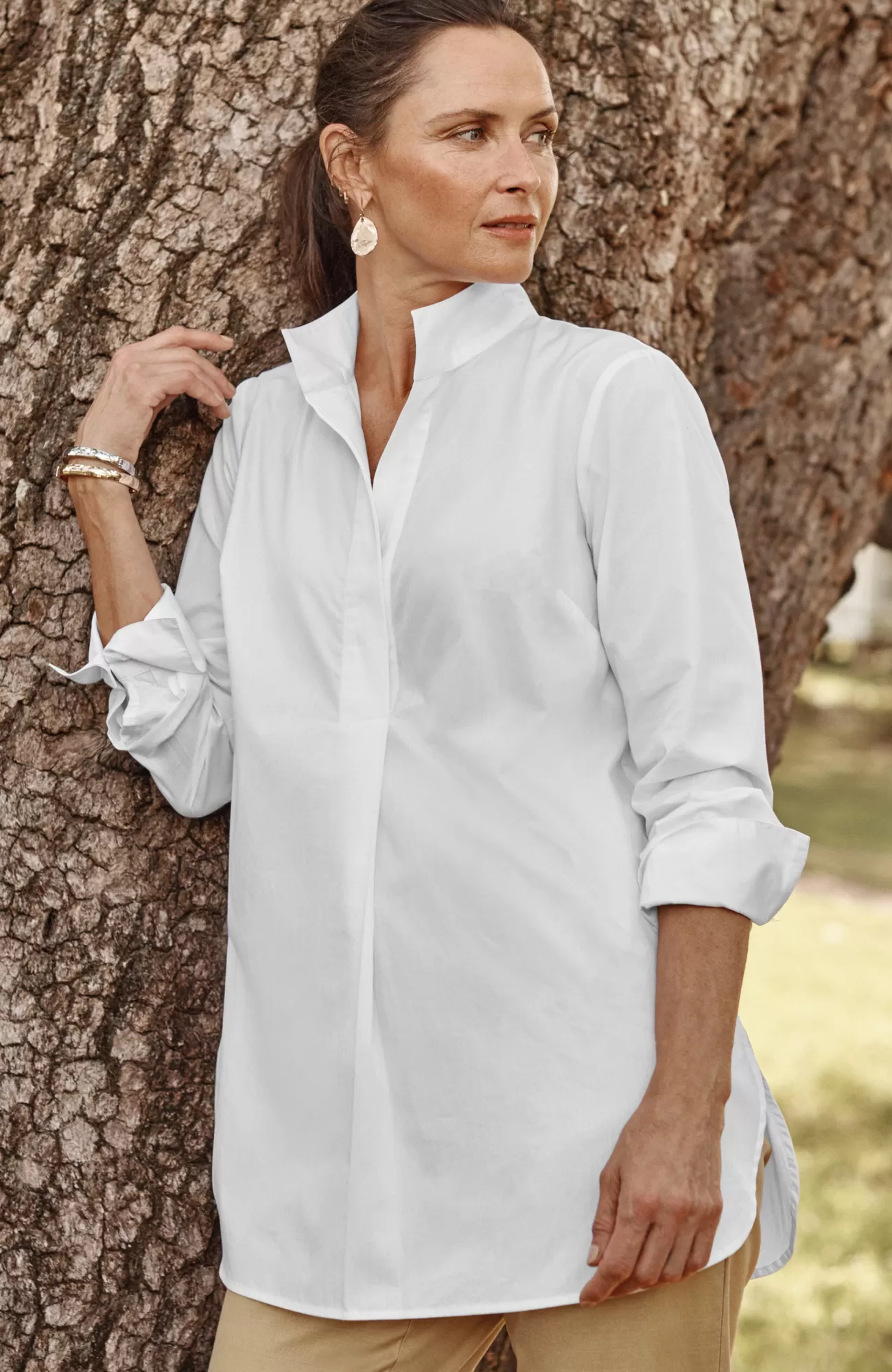 J.Jill Cotton Stand-Collar Tunic Best Sale