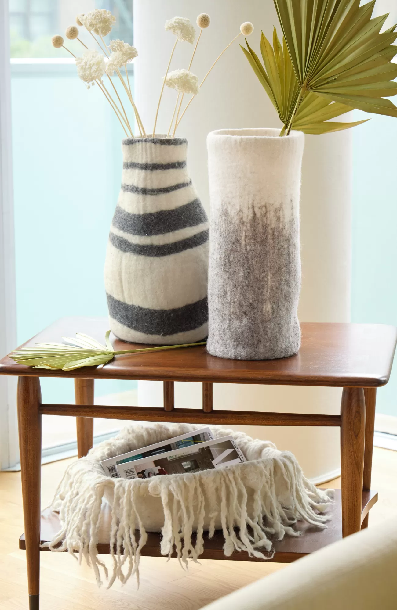 elements_ombr_felt_vase_2.webp J.Jill Elements Ombré Felt Vase Cream/grey Cheap