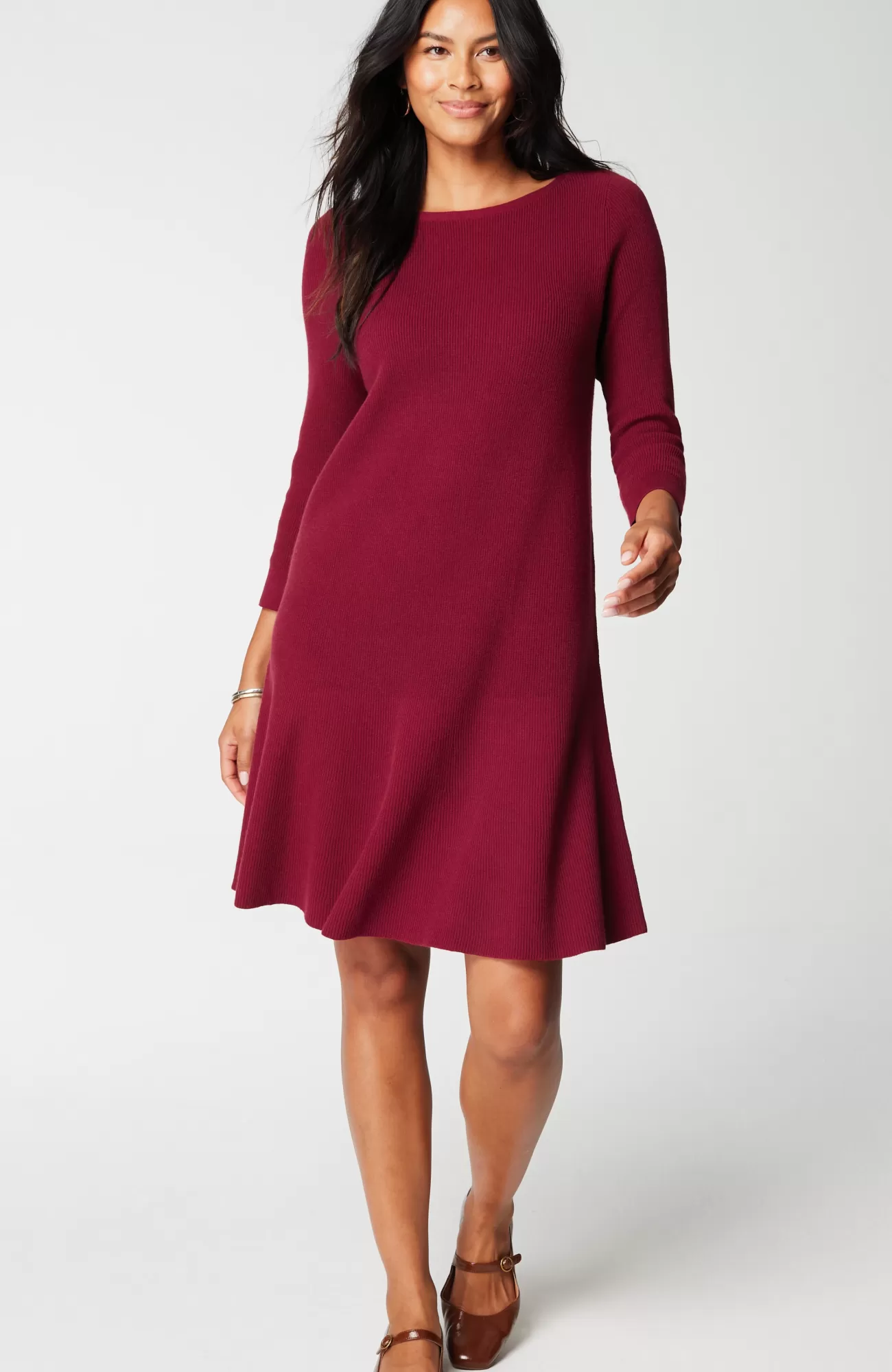 J.Jill Flounced-Hem Sweater Dress Best Sale
