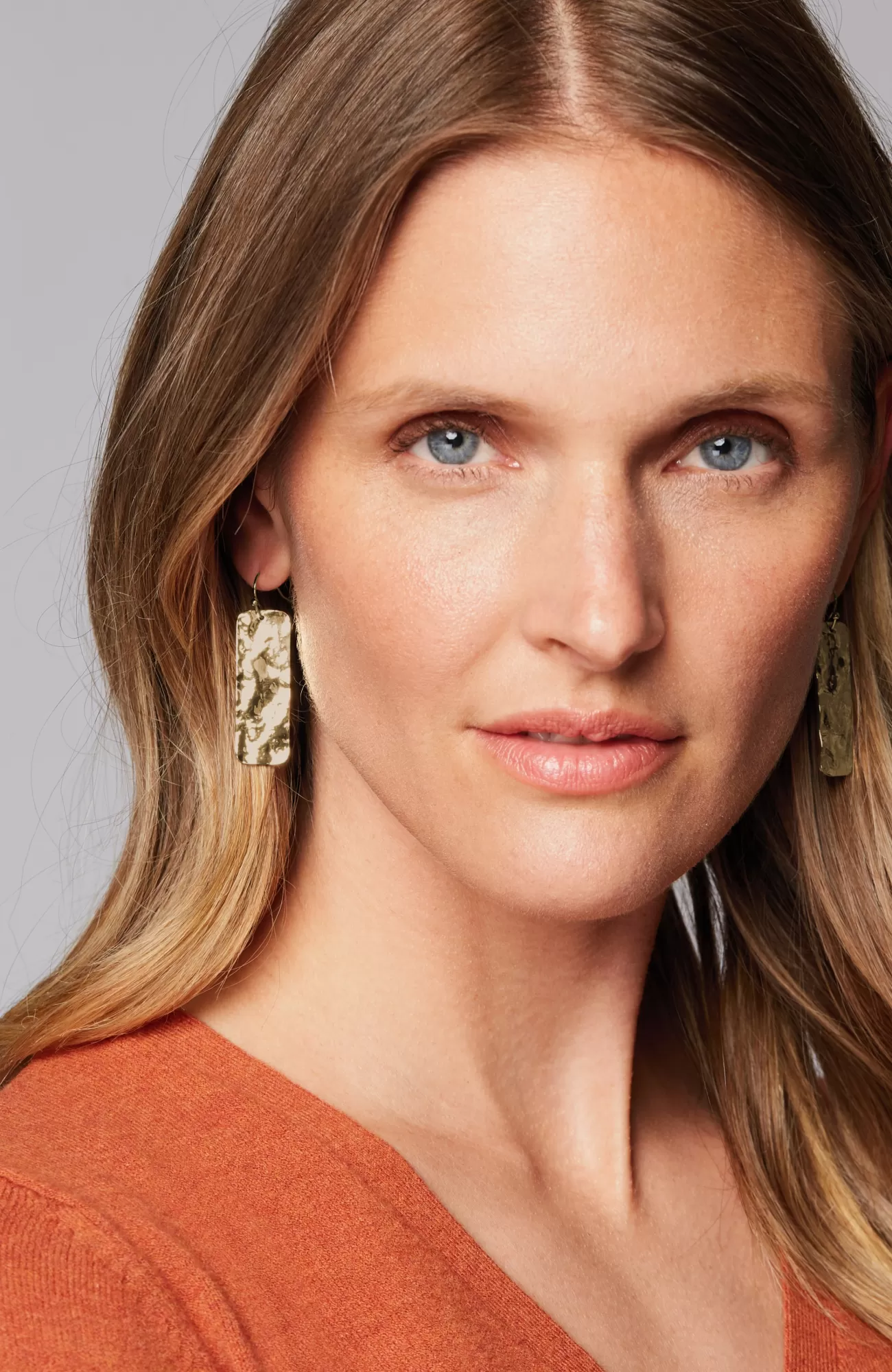 J.Jill Hammered Bar Earrings Goldtone New