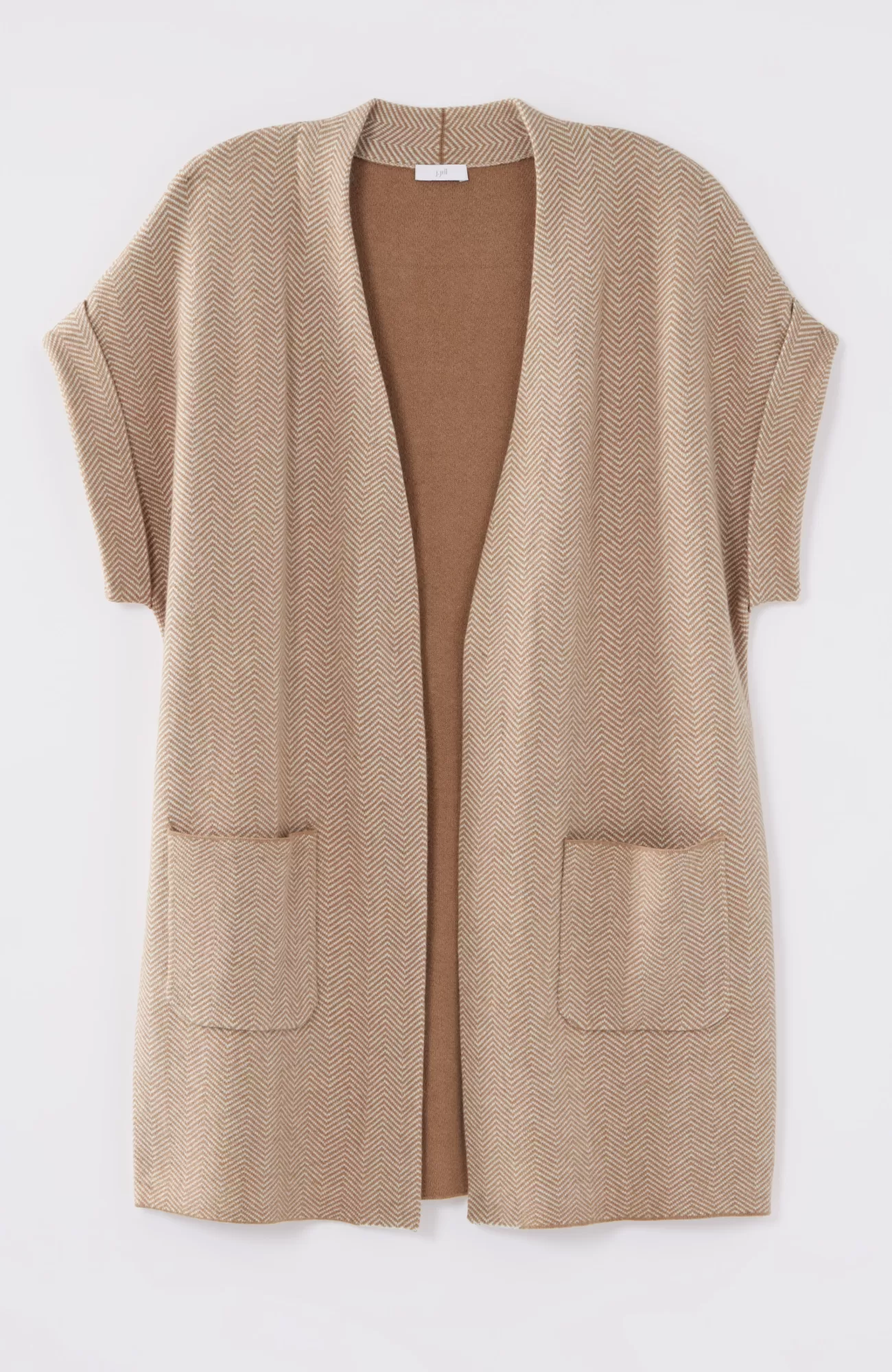 herringbone_gilet_3-1.webp J.Jill Herringbone Gilet Caramel/cream Cheap