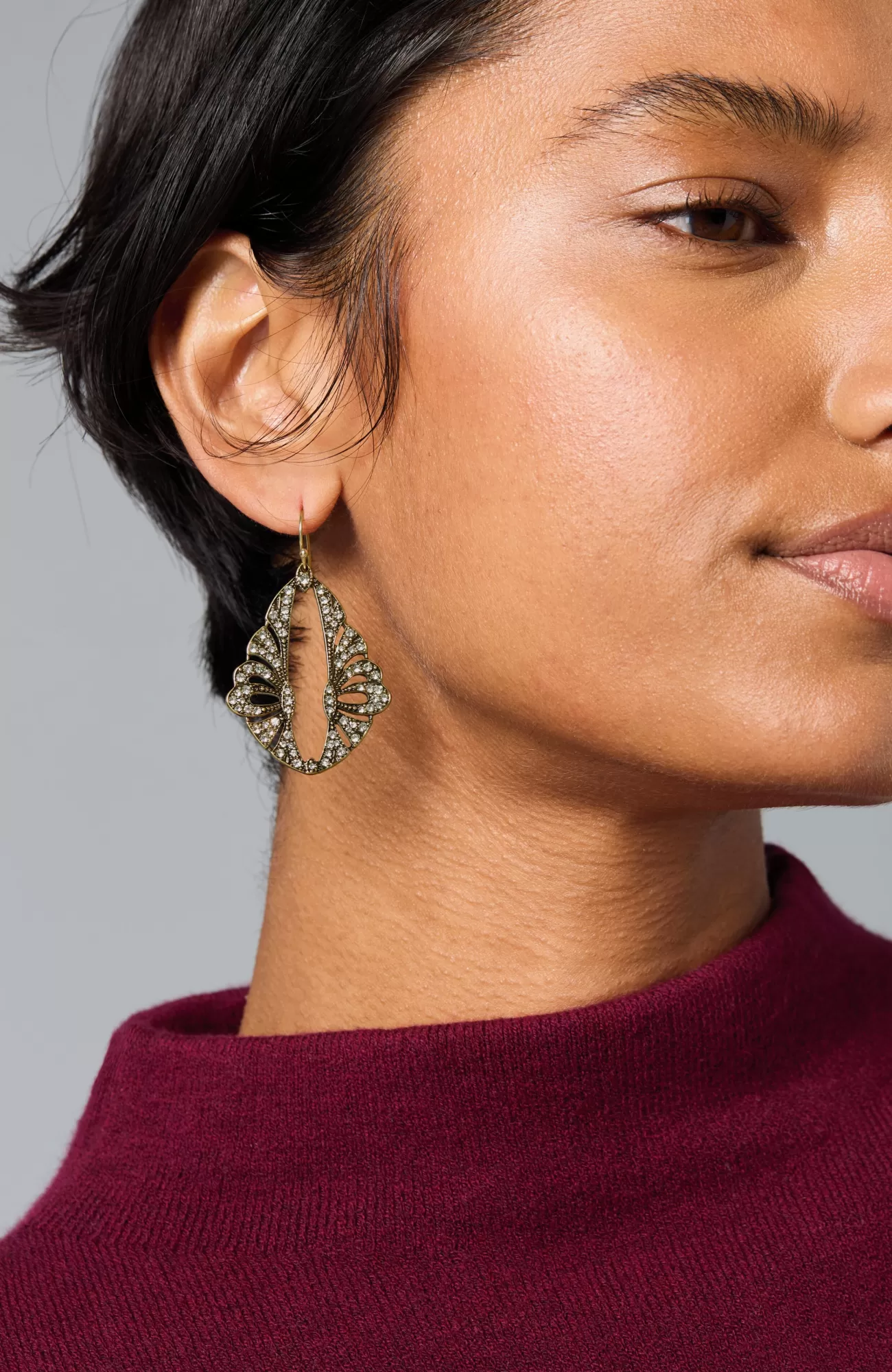 J.Jill Holiday Statement Earrings Goldtone Fashion