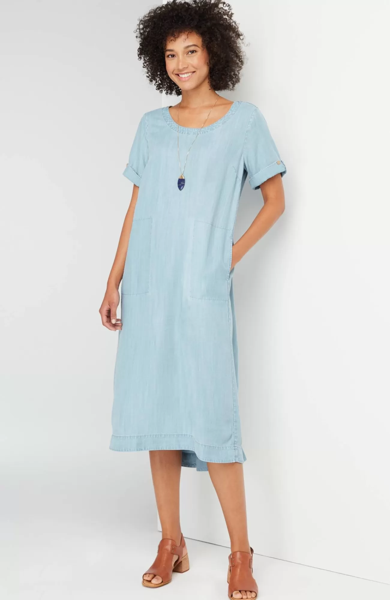 J.Jill Indigo High-Low Dress Coastal Wash Flash Sale