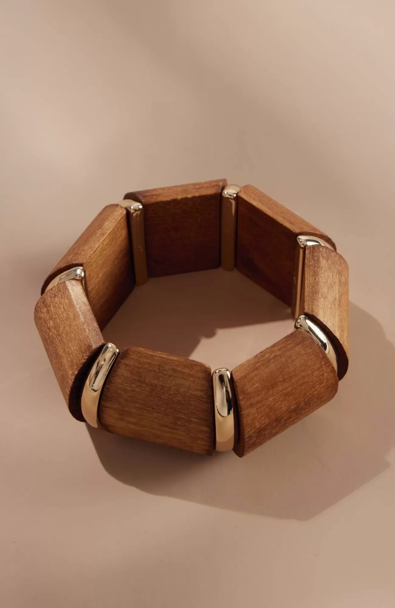 J.Jill Island Cabana Wood Statement Bracelet Brown New