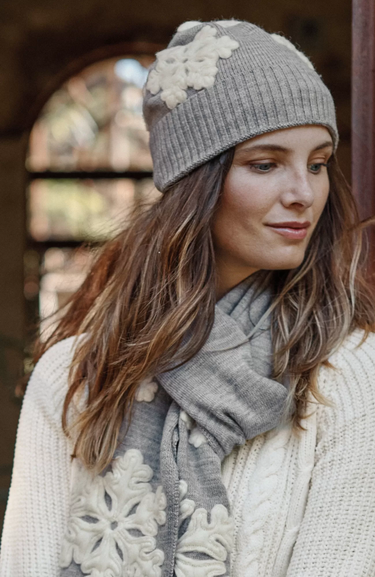 J.Jill Let-It-Snow Hat Grey Heather/cream Cheap