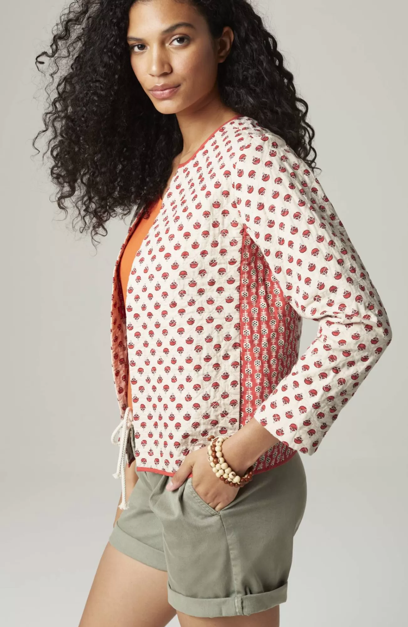 J.Jill Lightweight Mixed-Print Quilted Jacket Shop