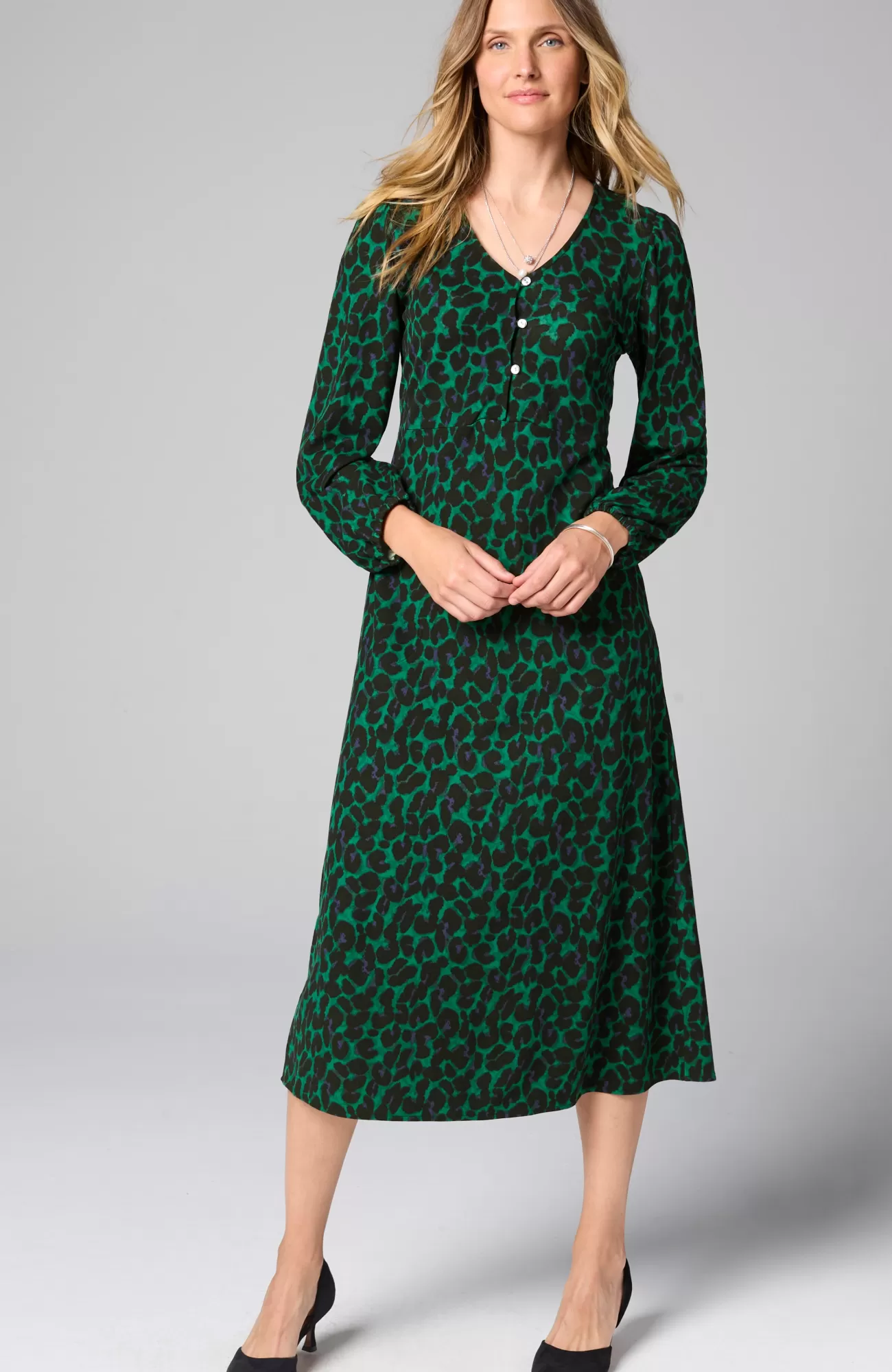 lightweight_ponte_knit_midi_dress_4-1.webp J.Jill Lightweight Ponte Knit Midi Dress Light Scots Pine Royal Leopard Hot
