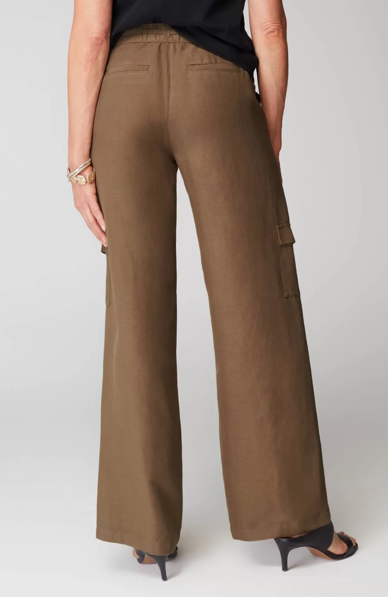 J.Jill Linen & Rayon Wide-Leg Cargo Pants Coconut Shell Cheap