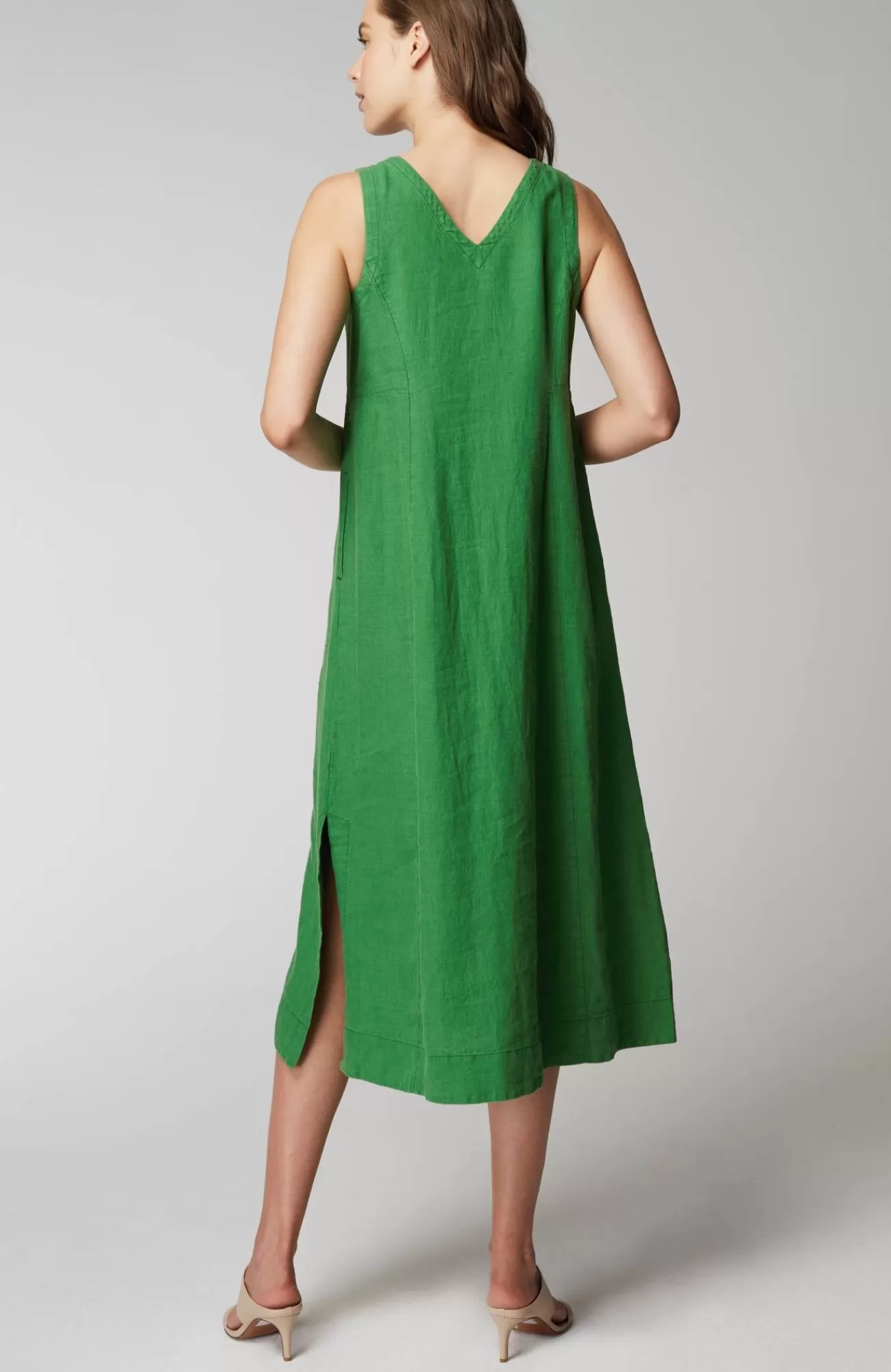 J.Jill Linen Seamed V-Neck Midi Dress Cheap
