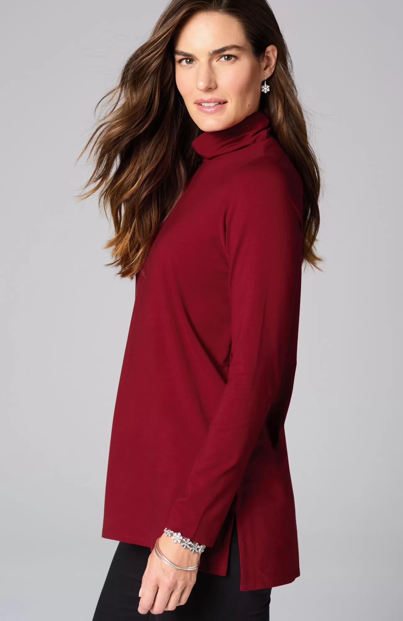 luxe_supima_turtleneck_tunic_9-2.webp J.Jill Luxe Supima® Turtleneck Tunic Vermilion Hot