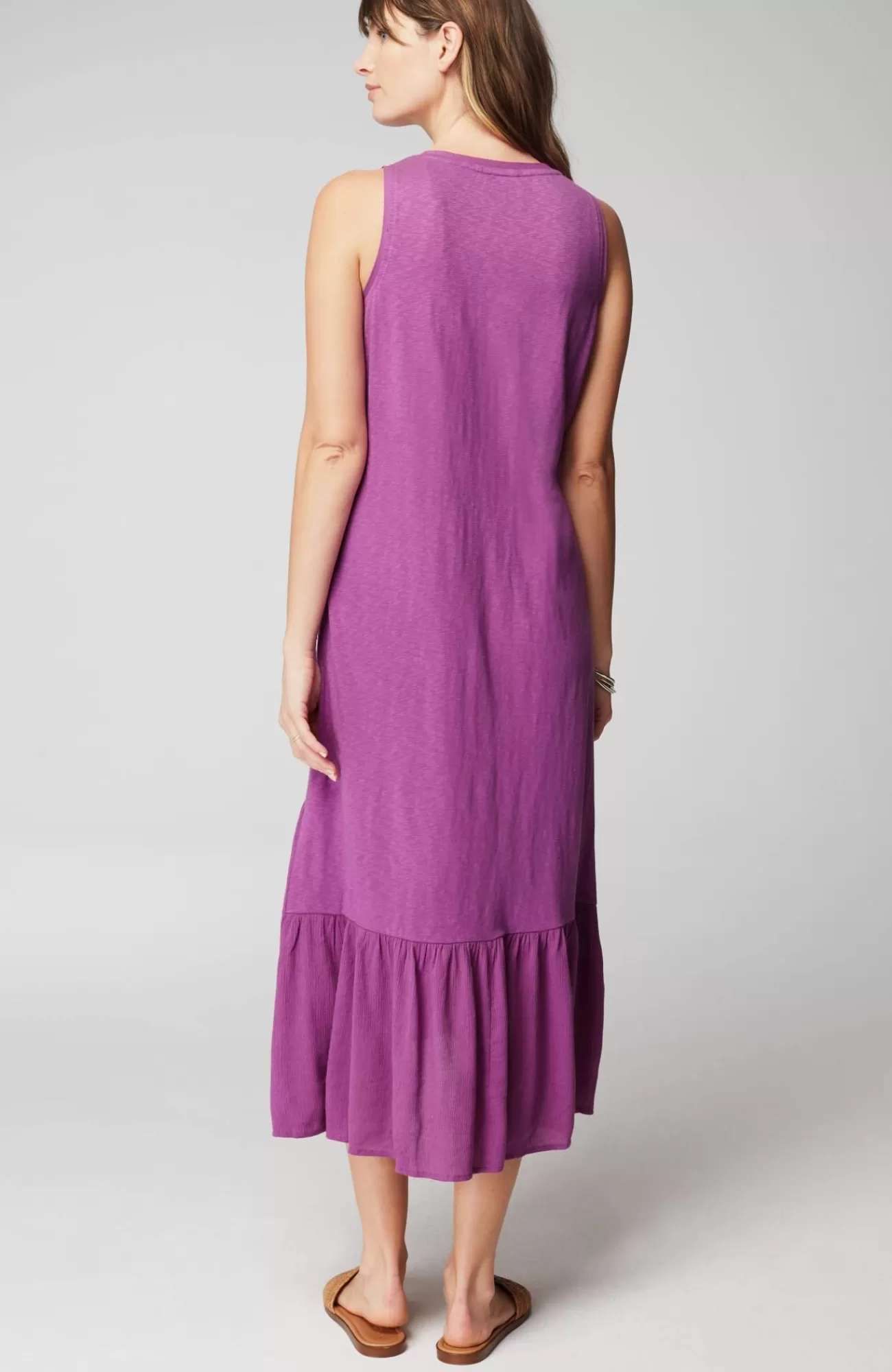 J.Jill Mixed-Media Flounced-Hem Knit Dress Hot