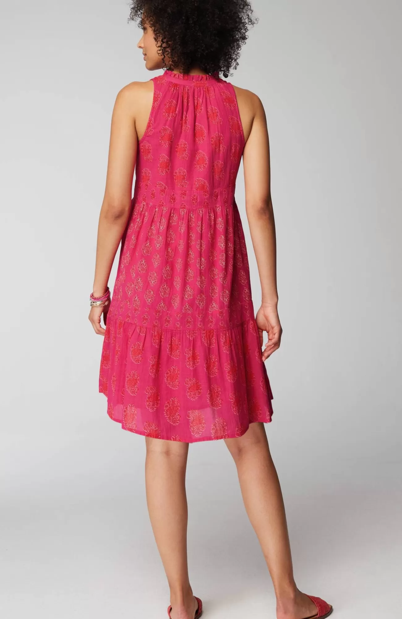 J.Jill Mixed-Print A-Line Dress Fruit Punch Floral Stamp Mix Best Sale