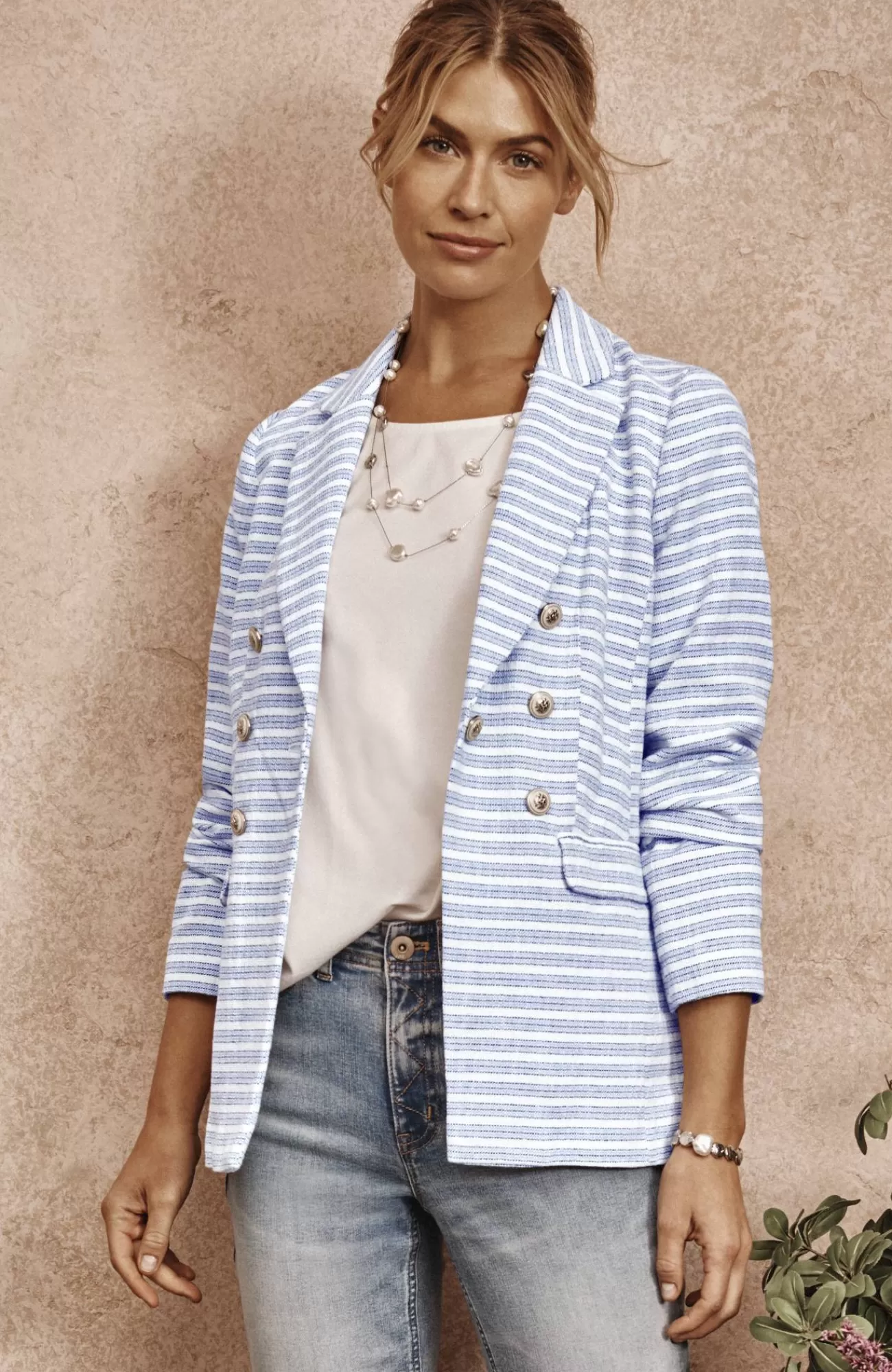 J.Jill Modern Spectator Blazer White Multi Hot