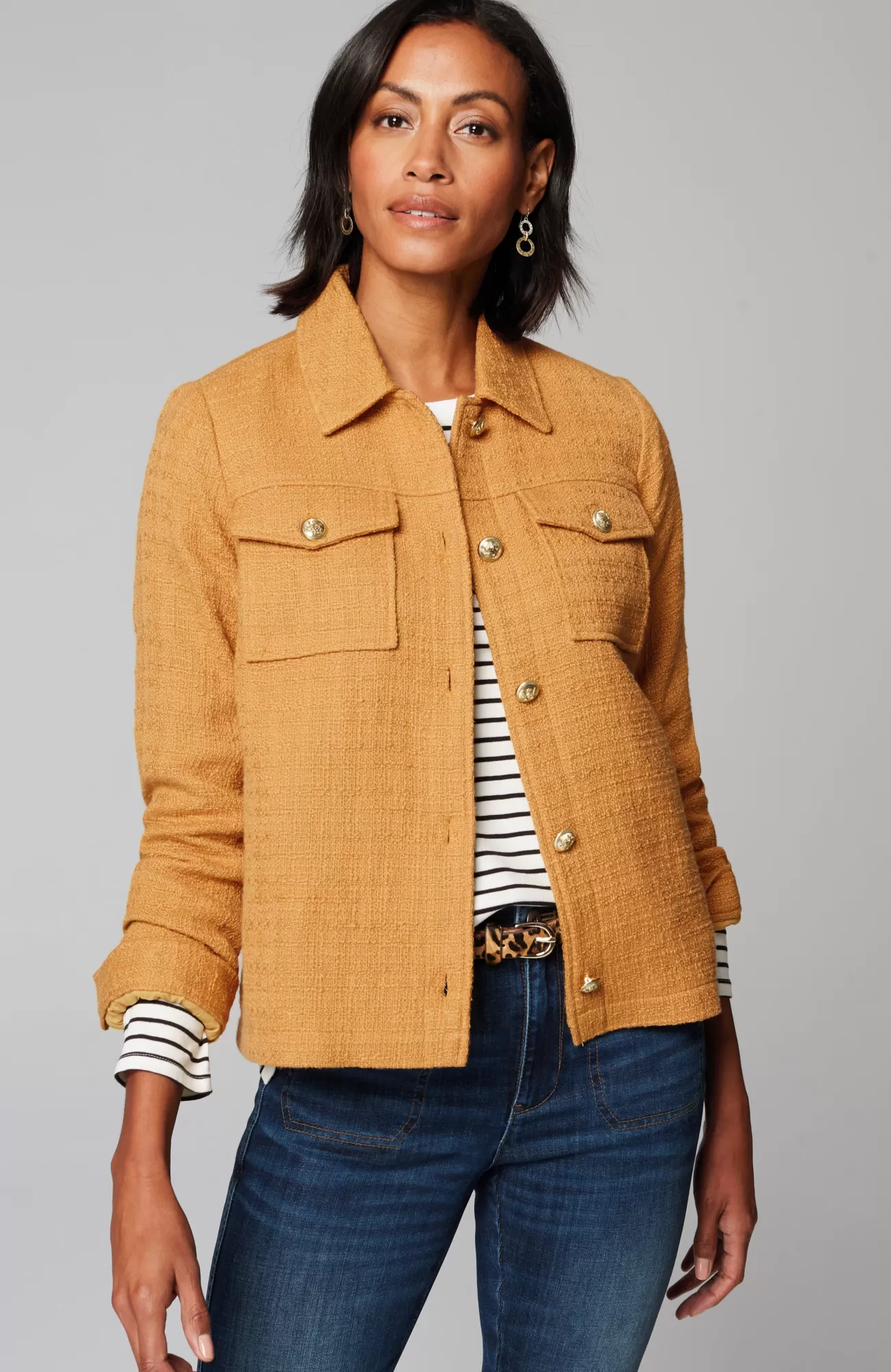 J.Jill Modern Tweed Jacket Honey Online