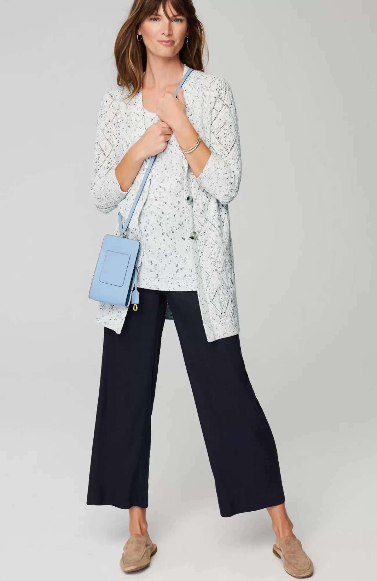 J.Jill Multi-Tweed Lightweight Shell Soft Stone Multi Shop