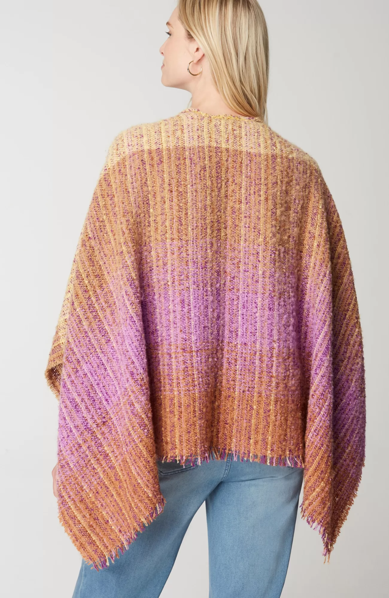 J.Jill Ombré Tweed Ruana Chambord Multi Hot