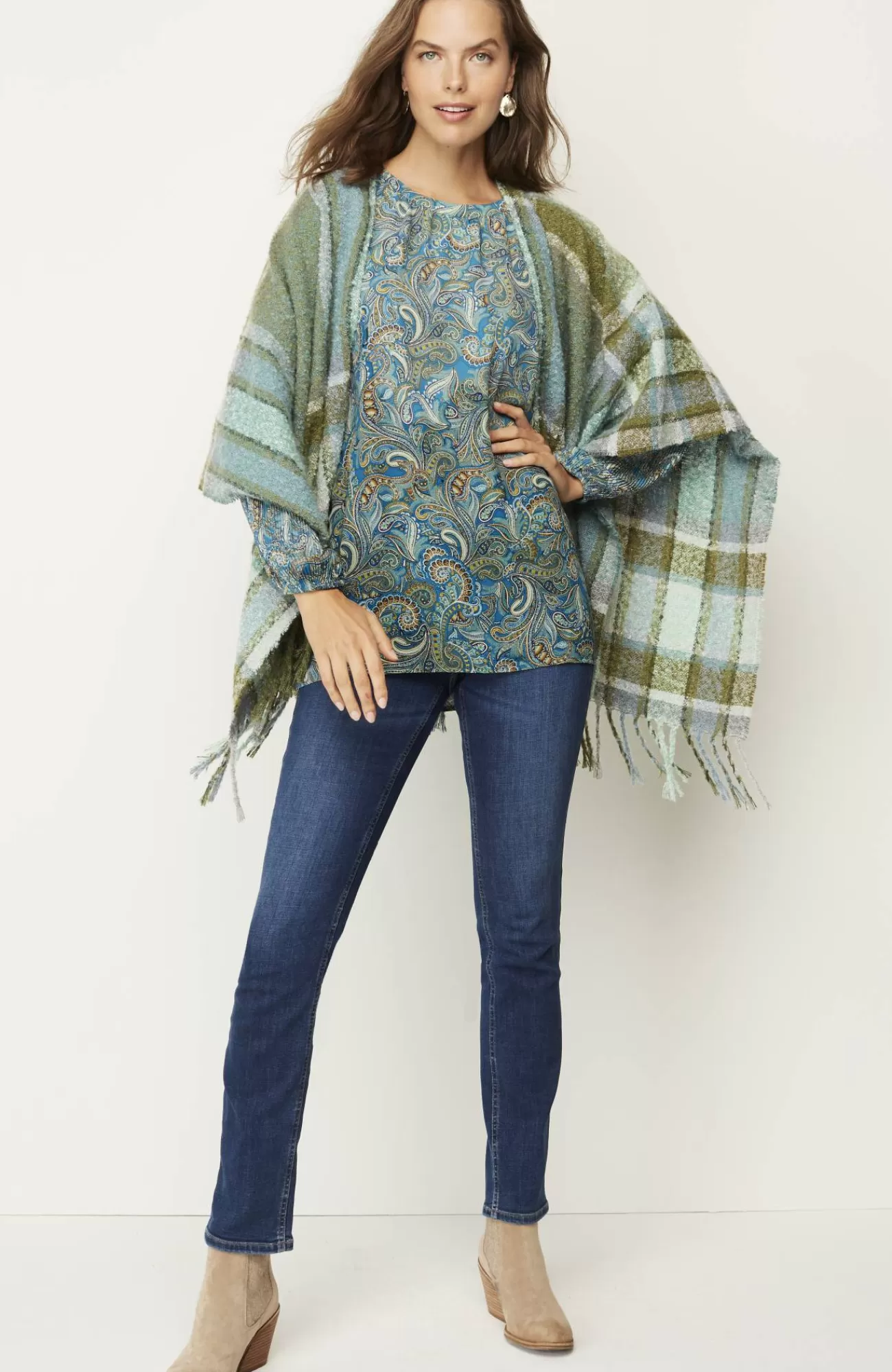 paisley_pleatedsleeves_tunic_2-1.webp J.Jill Paisley Pleated-Sleeves Tunic Bright Teal Ornate Paisley Discount