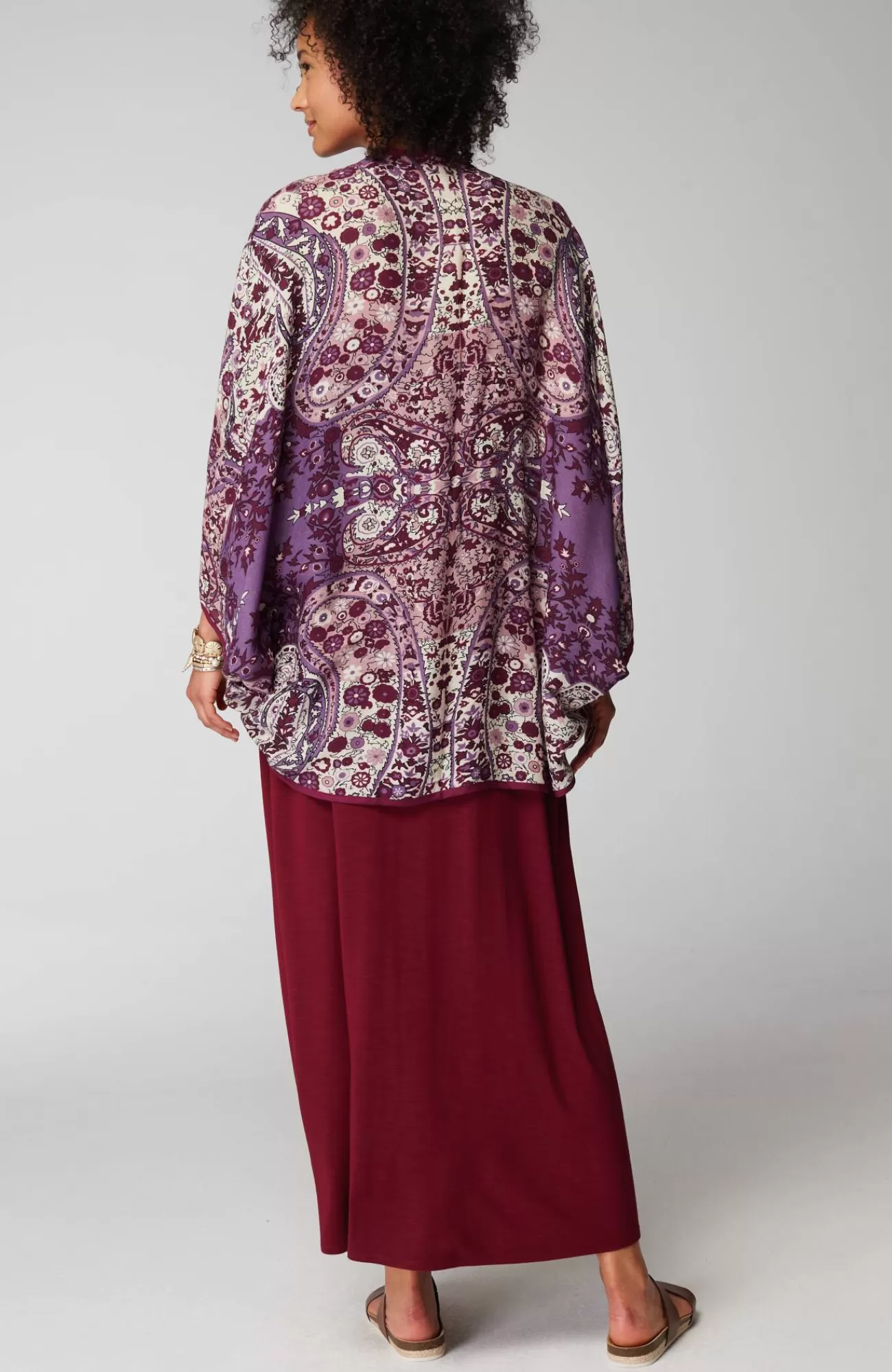 J.Jill Paisley-Printed Shrug Cranberry Multi Online