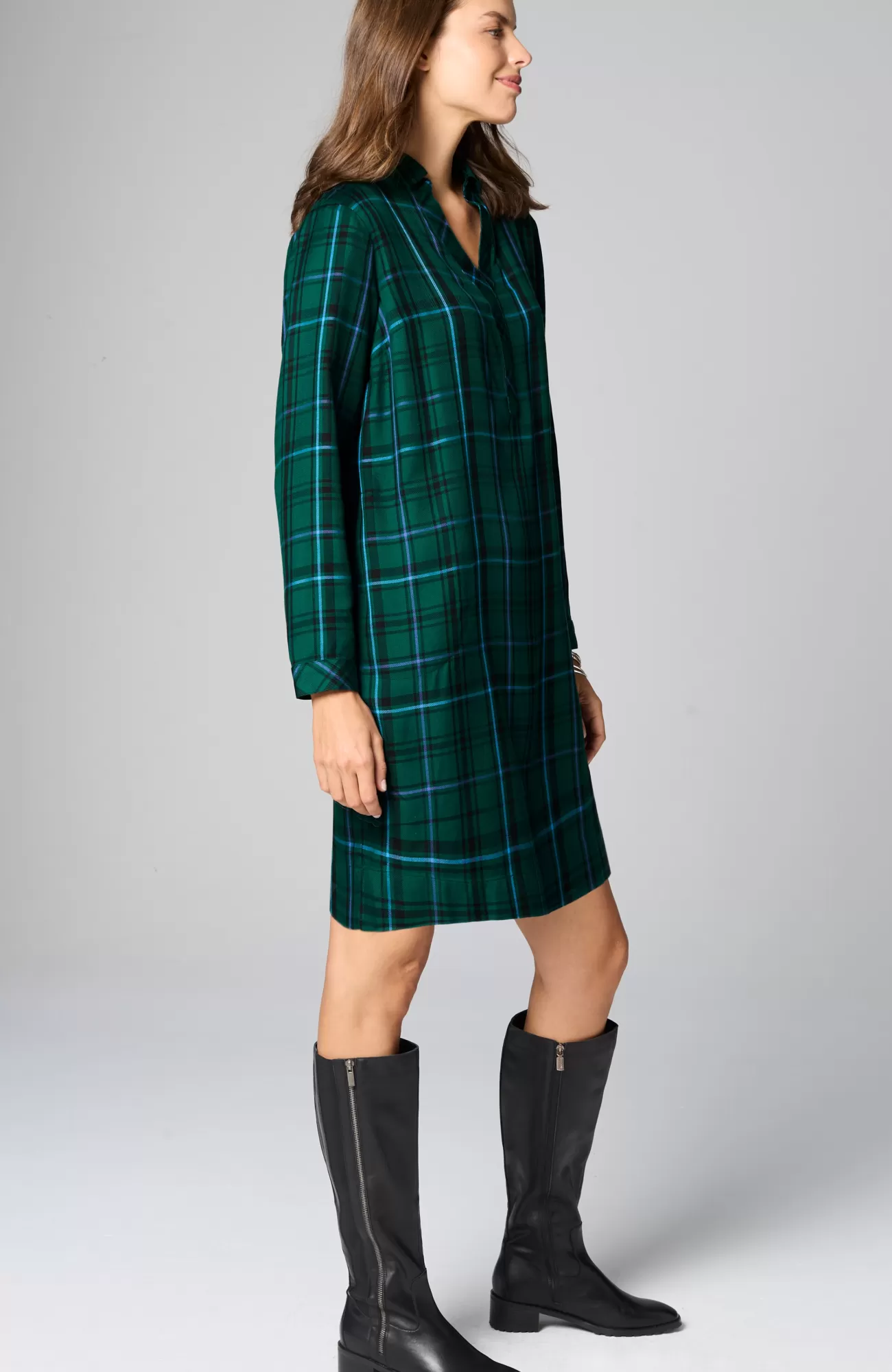 plaid_splitneck_dress_17-1.webp J.Jill Plaid Split-Neck Dress Cheap