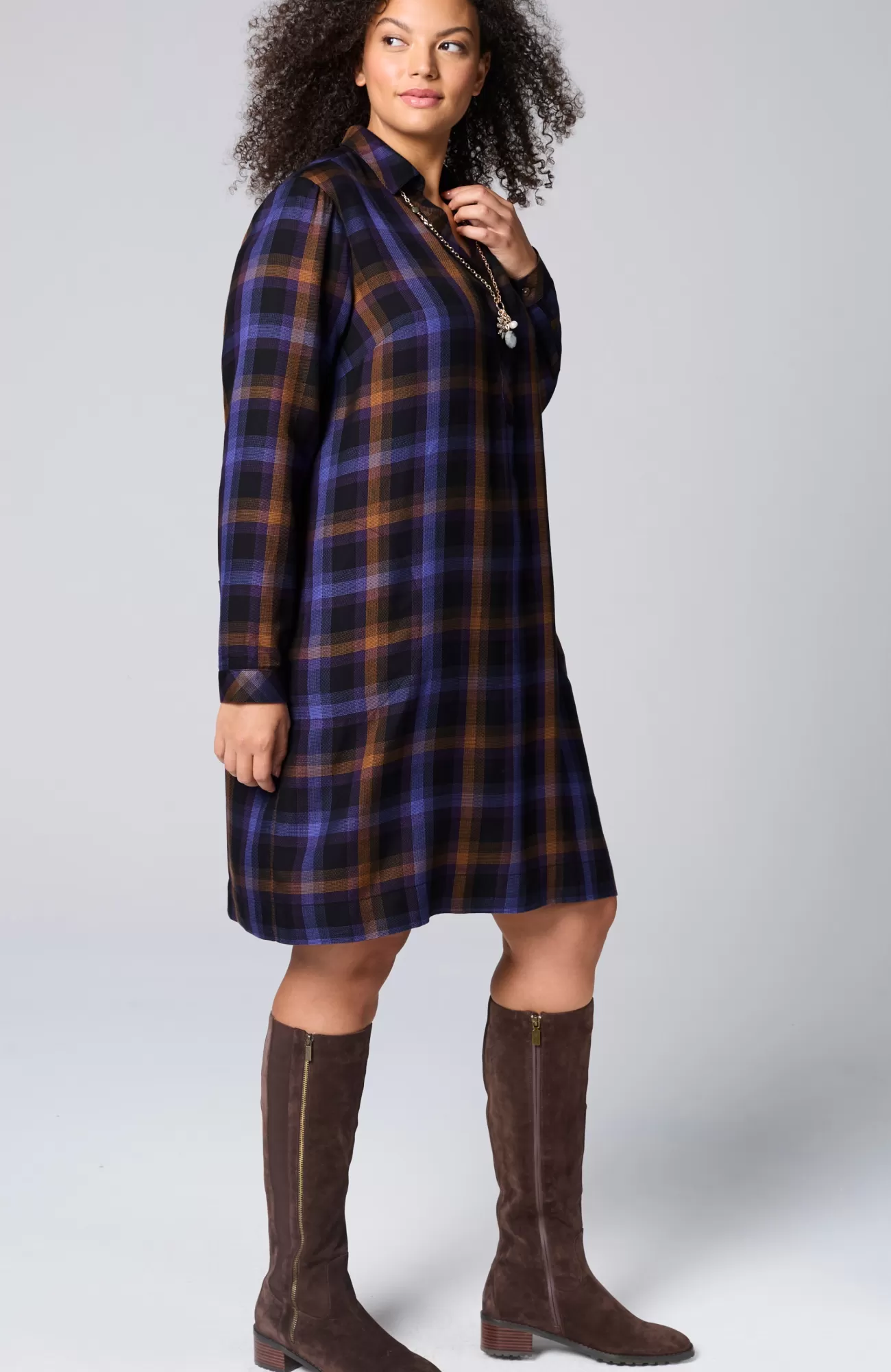 plaid_splitneck_dress_5-1.webp J.Jill Plaid Split-Neck Dress Cheap