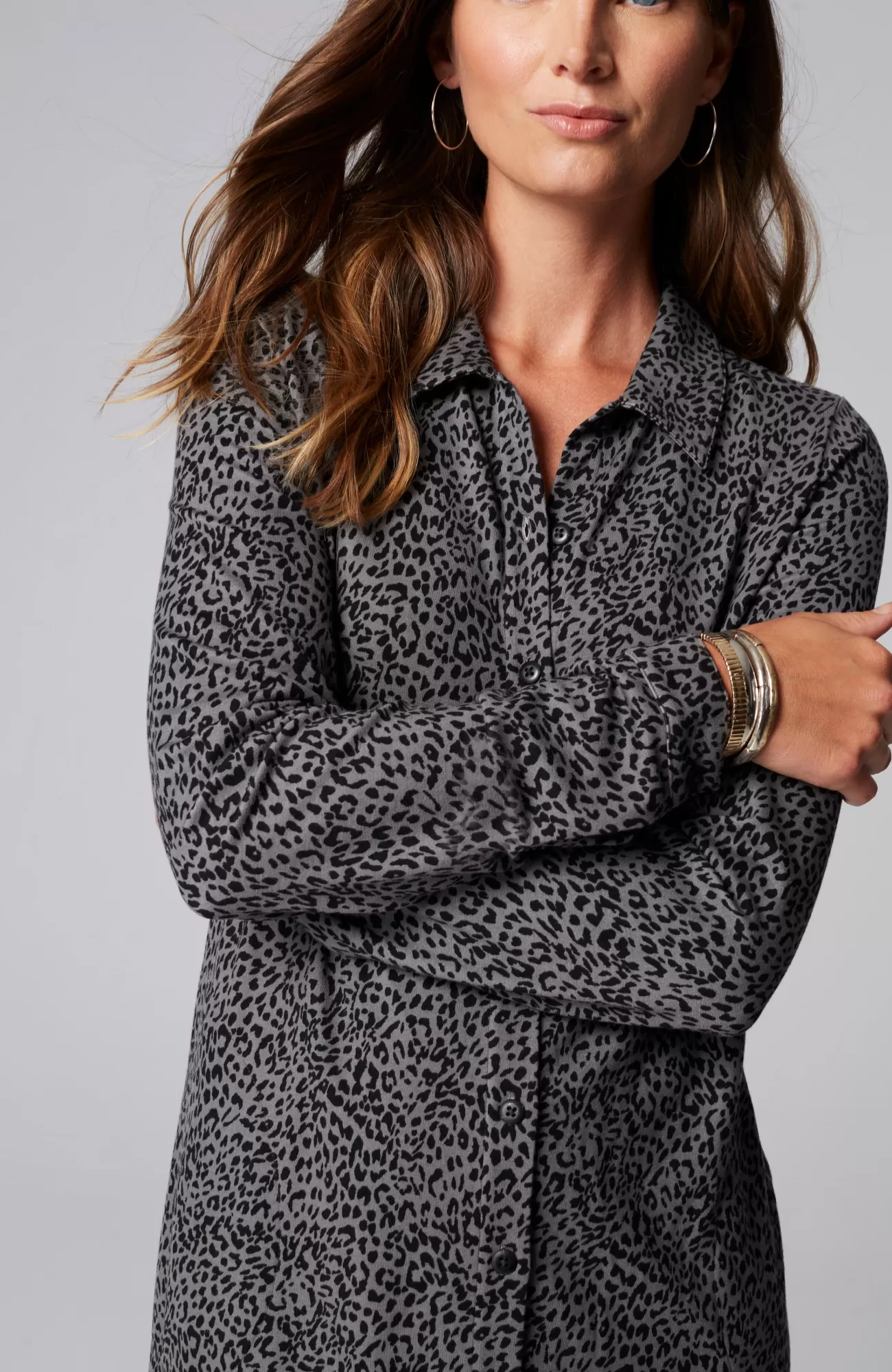 ponte_knit_shirtdress_3-1.webp J.Jill Ponte Knit Shirtdress Pewter Elegant Leopard Best