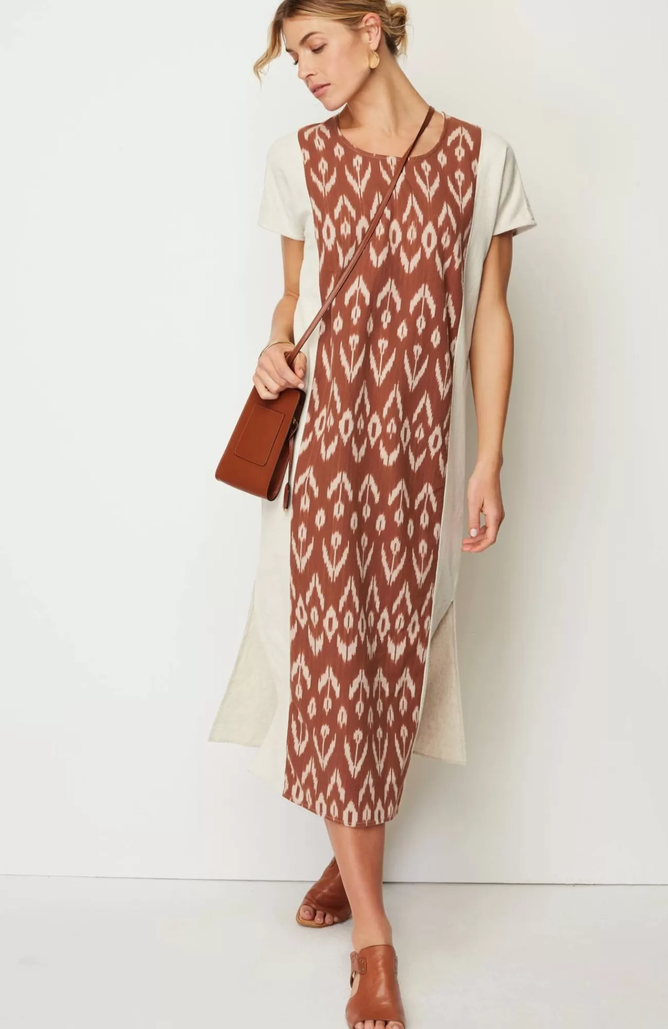 J.Jill Pure Jill Belted Ikat Dress Dark Cinnamon Multi/barley Online