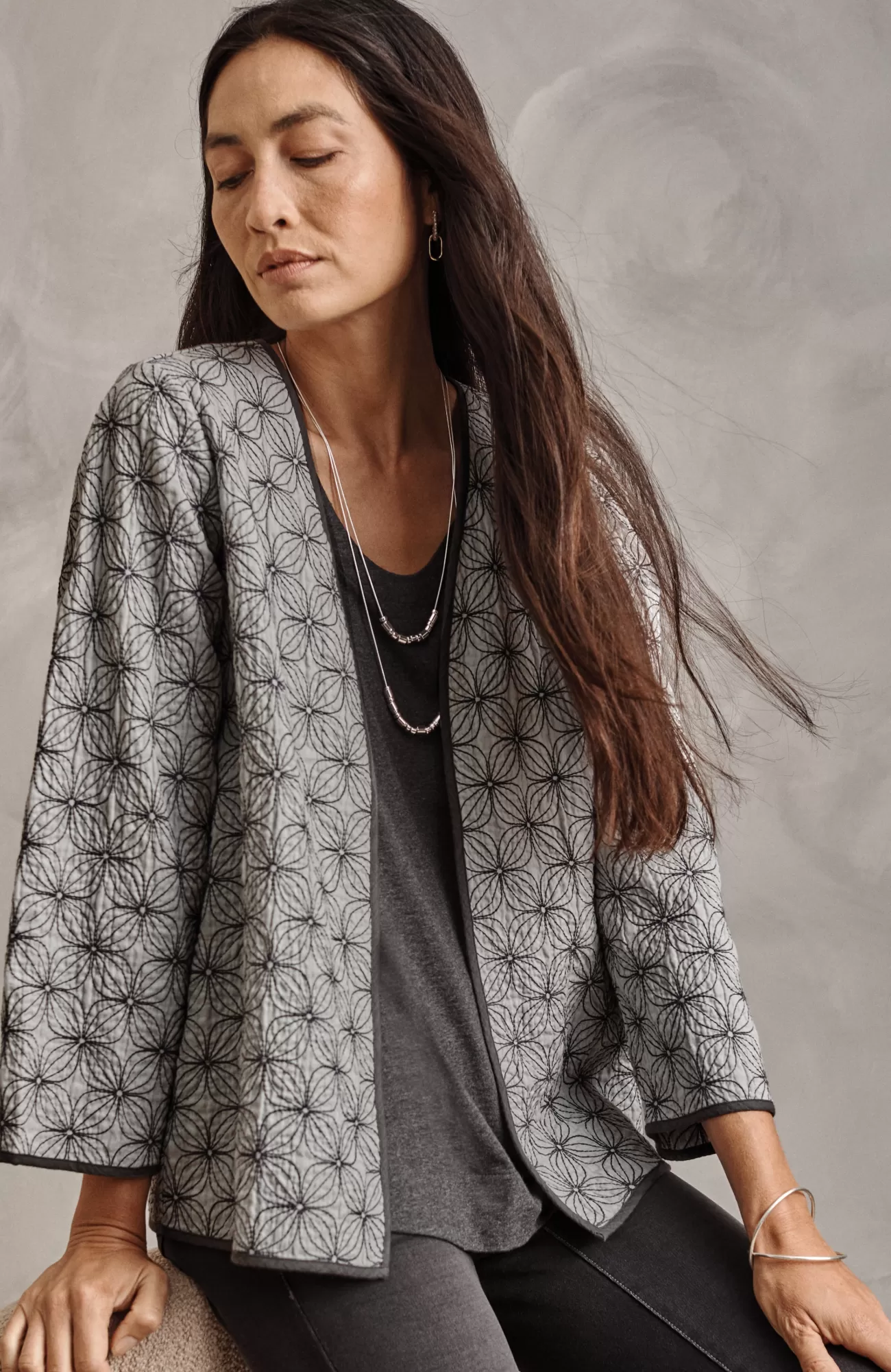 J.Jill Pure Jill Cotton-Gauze Embroidered Jacket Harbor Mist/oxford Grey Online