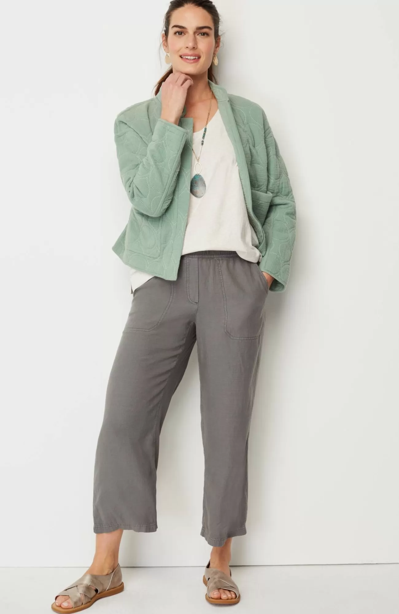 J.Jill Pure Jill Double-Gauze Quilted Jacket Succulent Shop