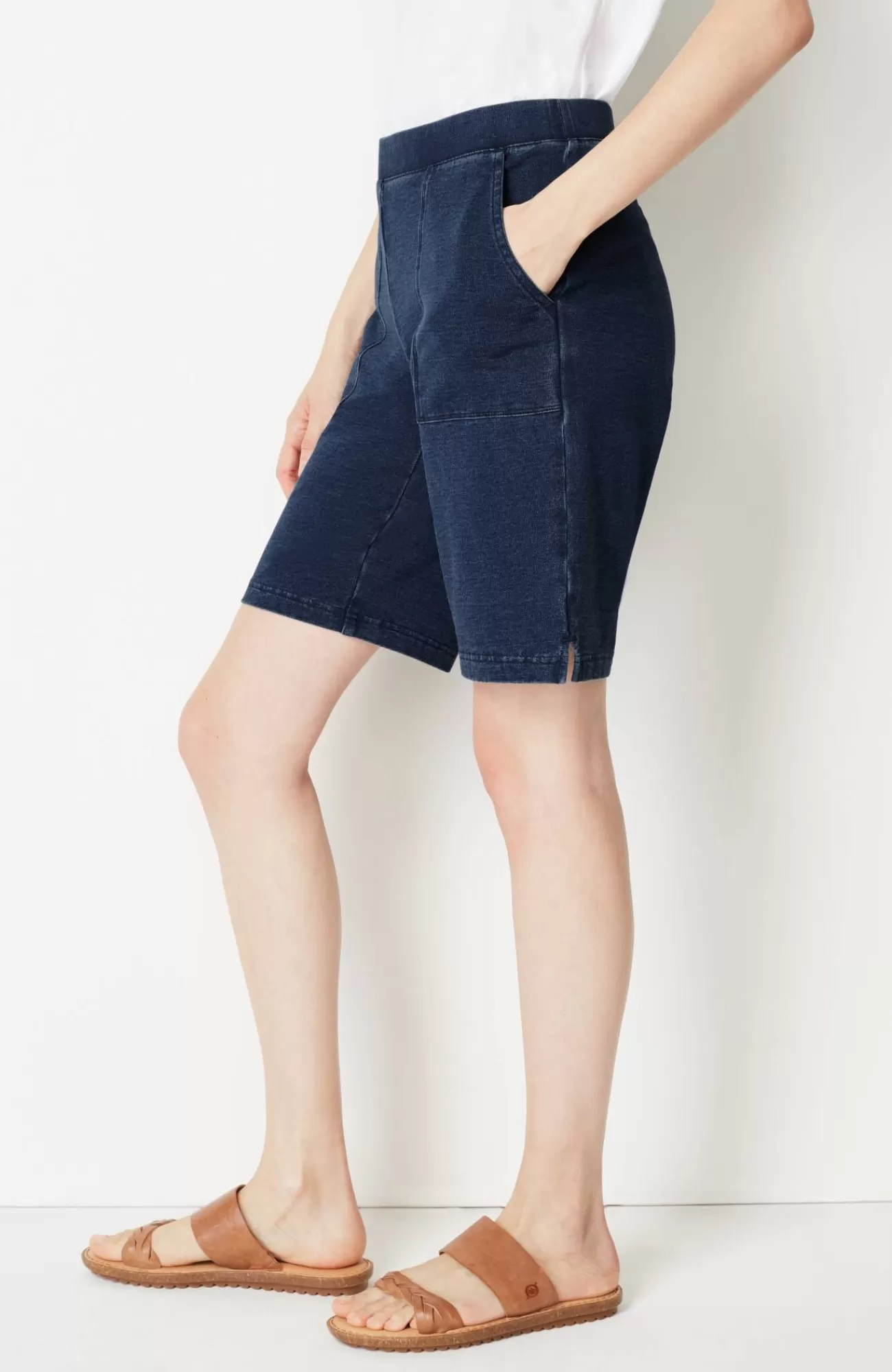J.Jill Pure Jill Indigo Knit Jean Shorts Everyday Wash Best Sale