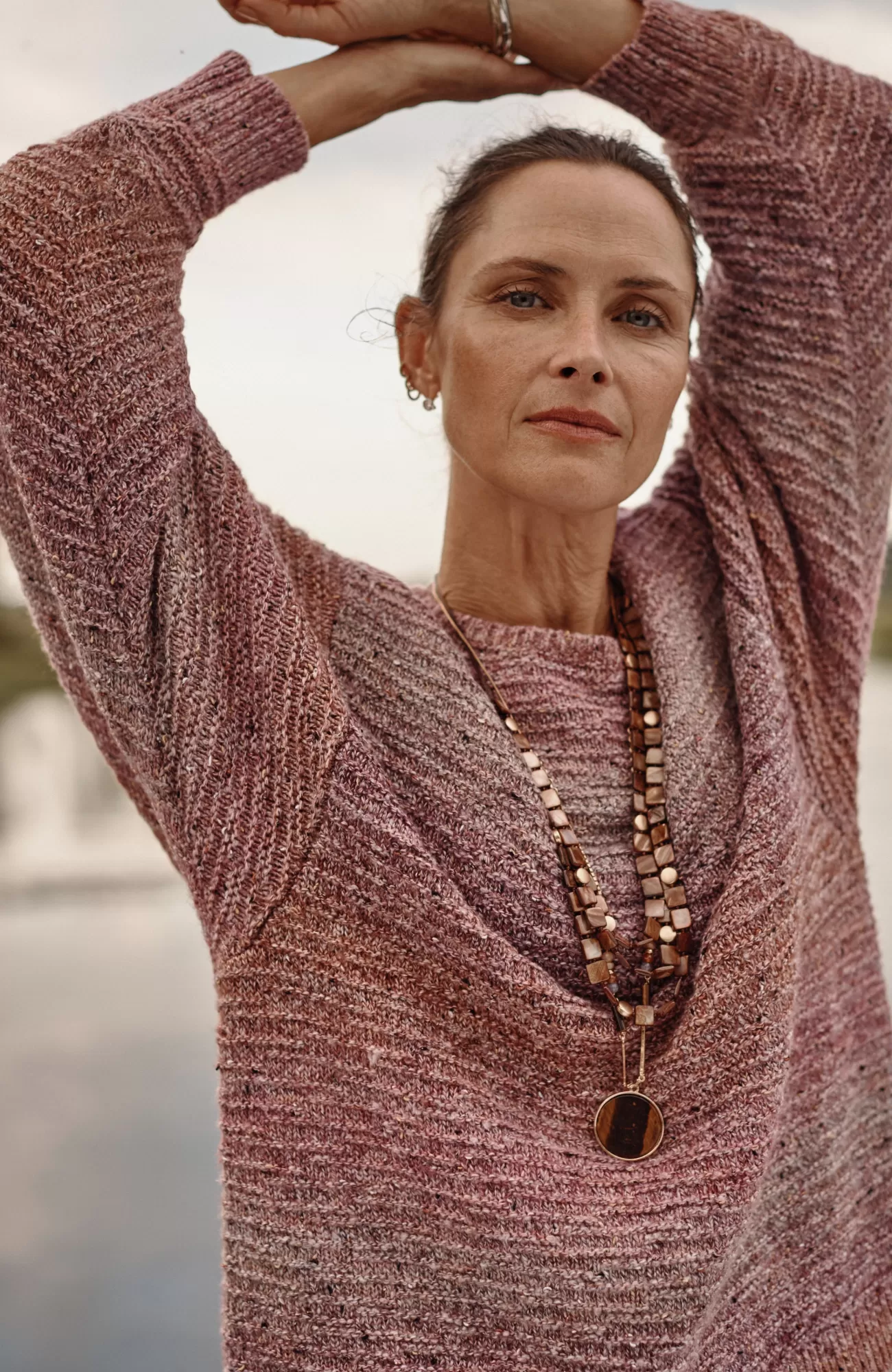 J.Jill Pure Jill Multicolored Knit Sweater Dried Rose Multi Store