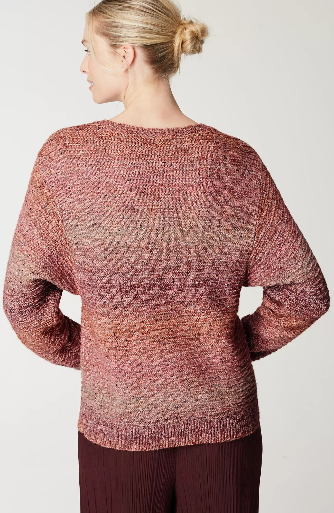 J.Jill Pure Jill Multicolored Knit Sweater Dried Rose Multi Store