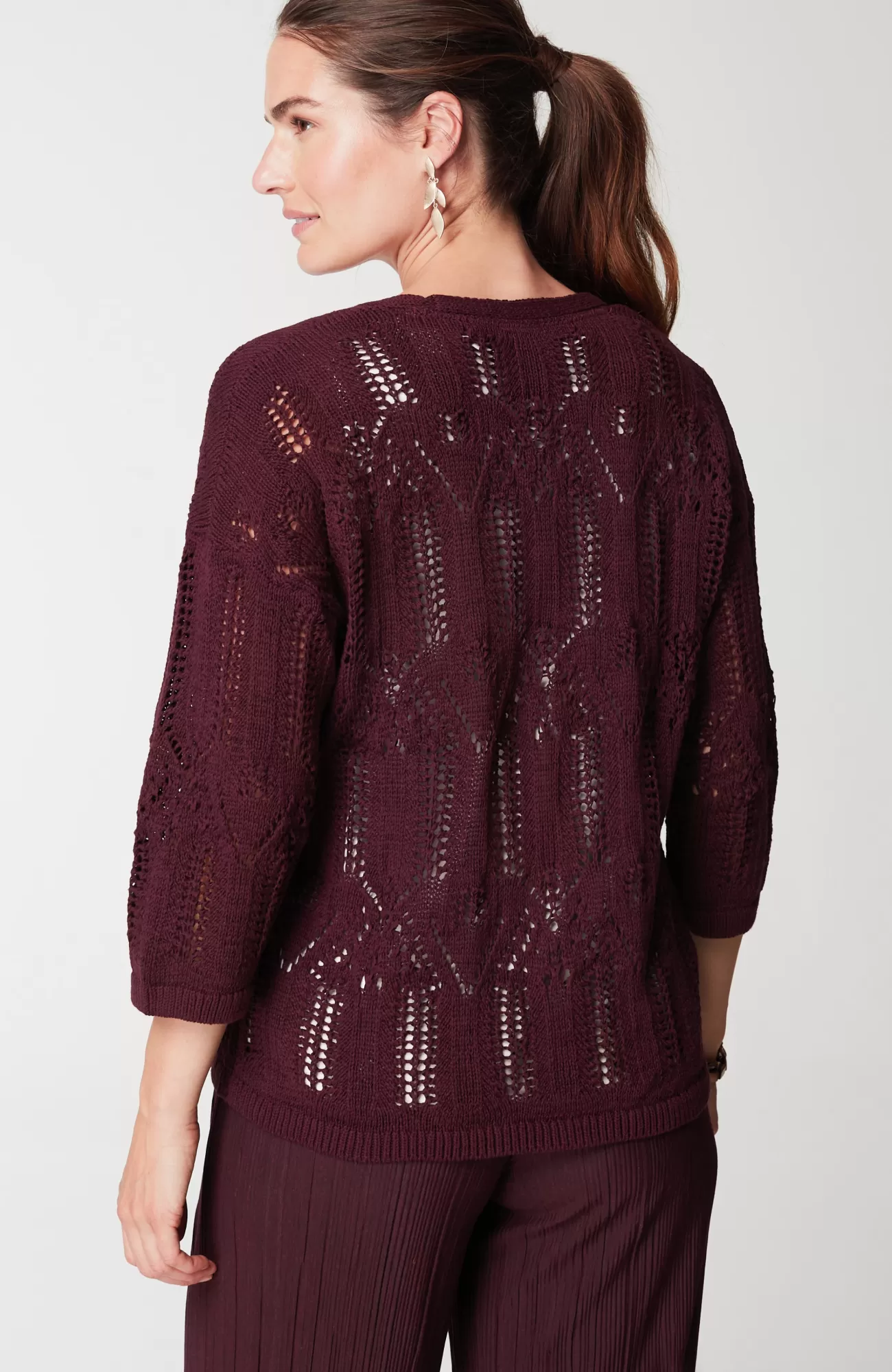 J.Jill Pure Jill Open-Textured V-Neck Sweater Sale