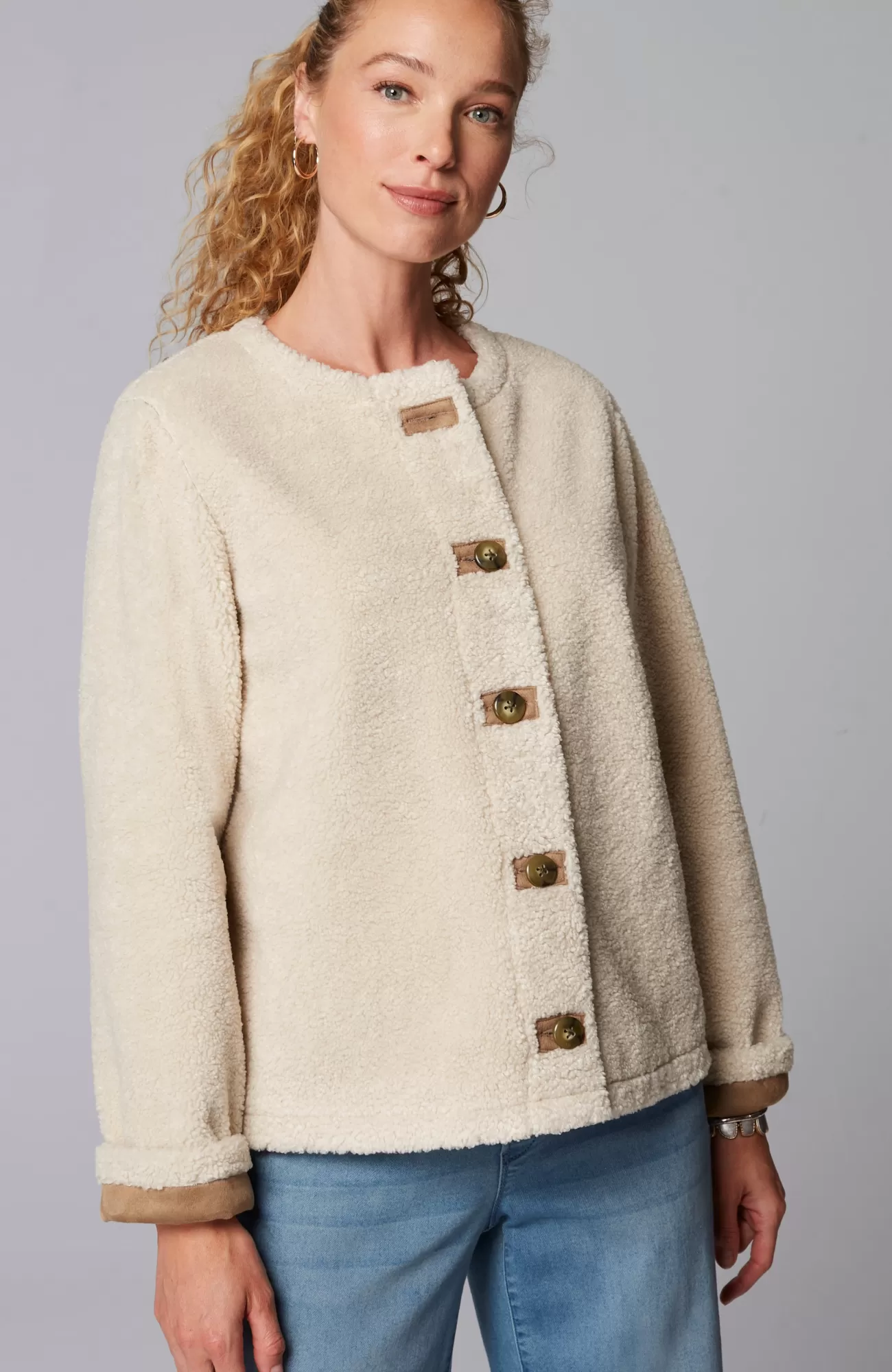 J.Jill Pure Jill Reversible Teddy Jacket Oatmeal/camel Online
