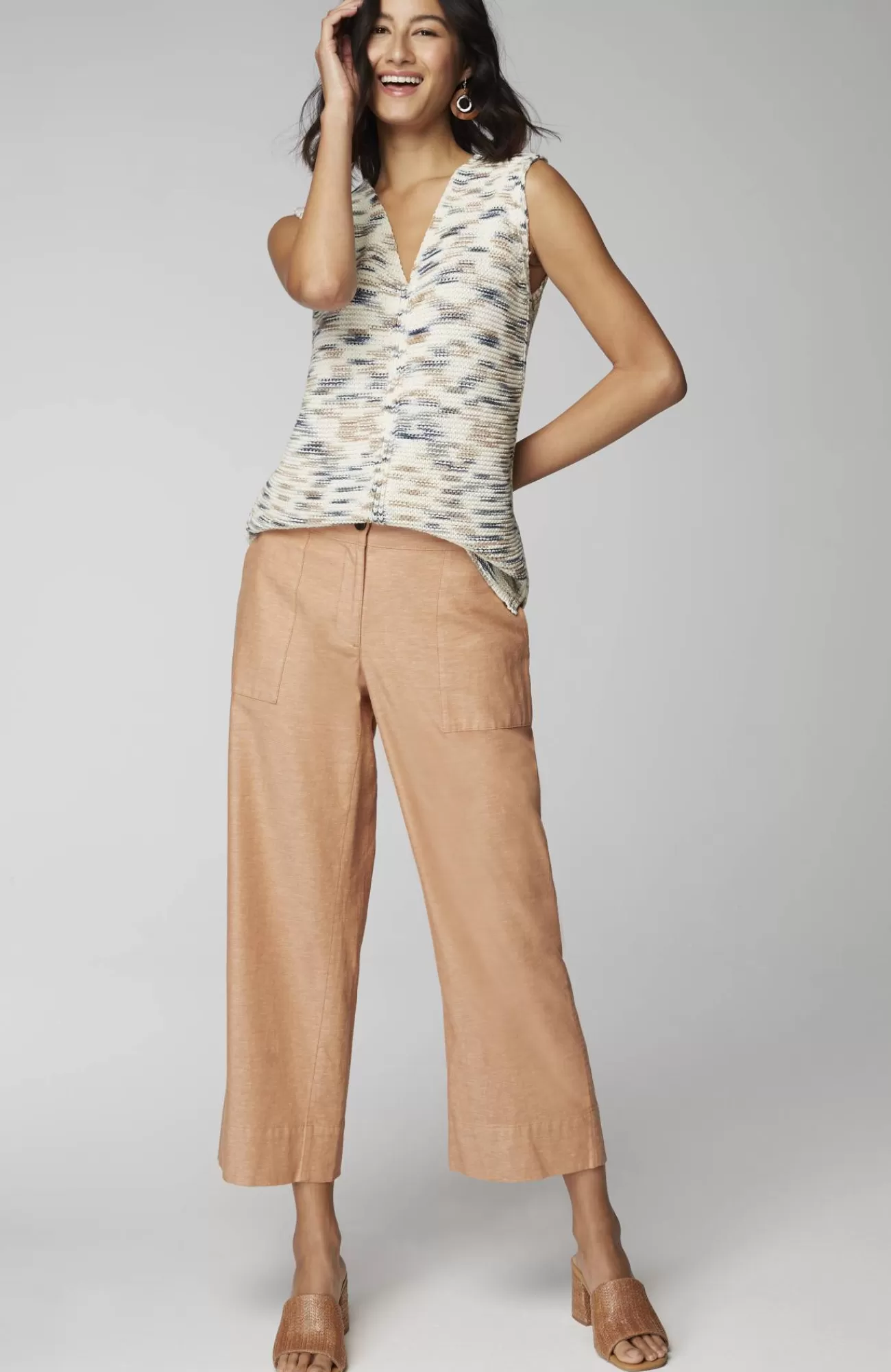 J.Jill Pure Jill Space-Dye Sleeveless Sweater Cream Multi Online