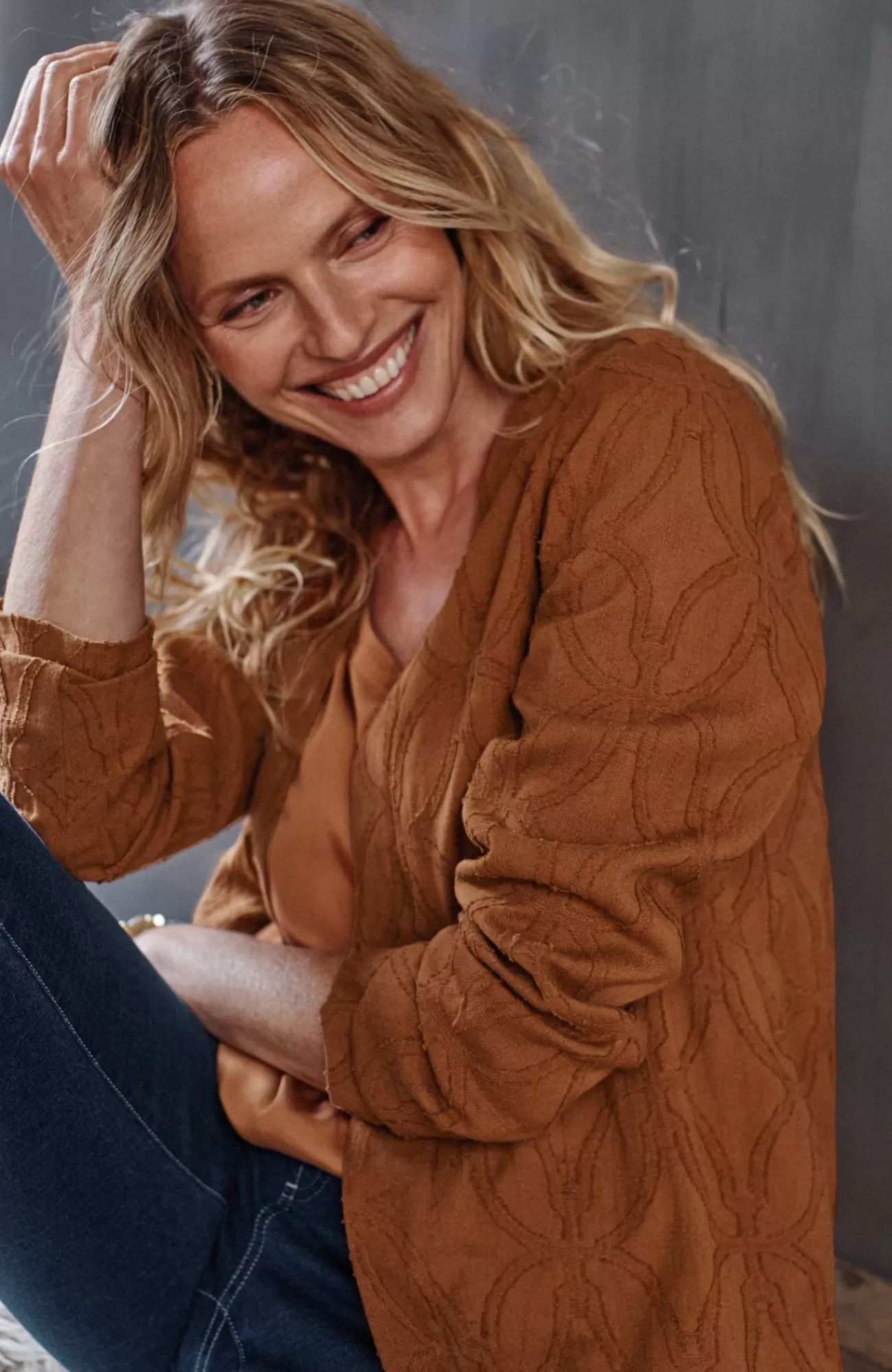 J.Jill Pure Jill Textured Clip-Jacquard Jacket Cardamom Spice Sale