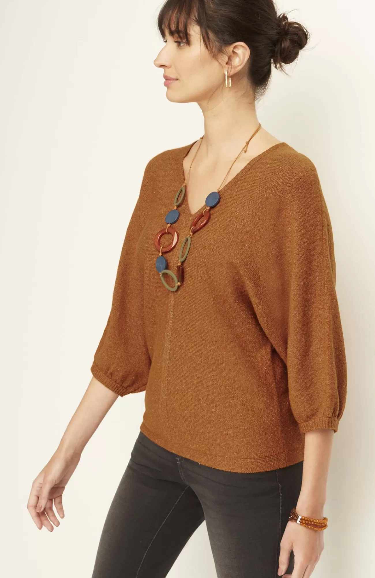 J.Jill Pure Jill Tweed Double-V Sweater Clearance