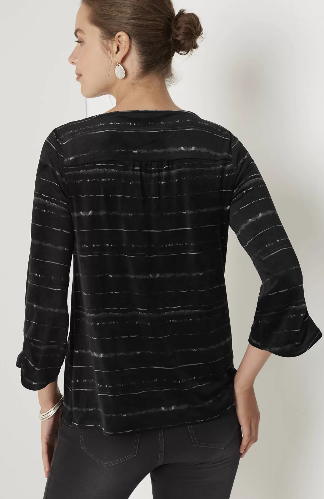 pure_jill_velour_pleatedsleeve_top_3-1.webp J.Jill Pure Jill Velour Pleated-Sleeve Top Black Tonal Painterly Stripe Store