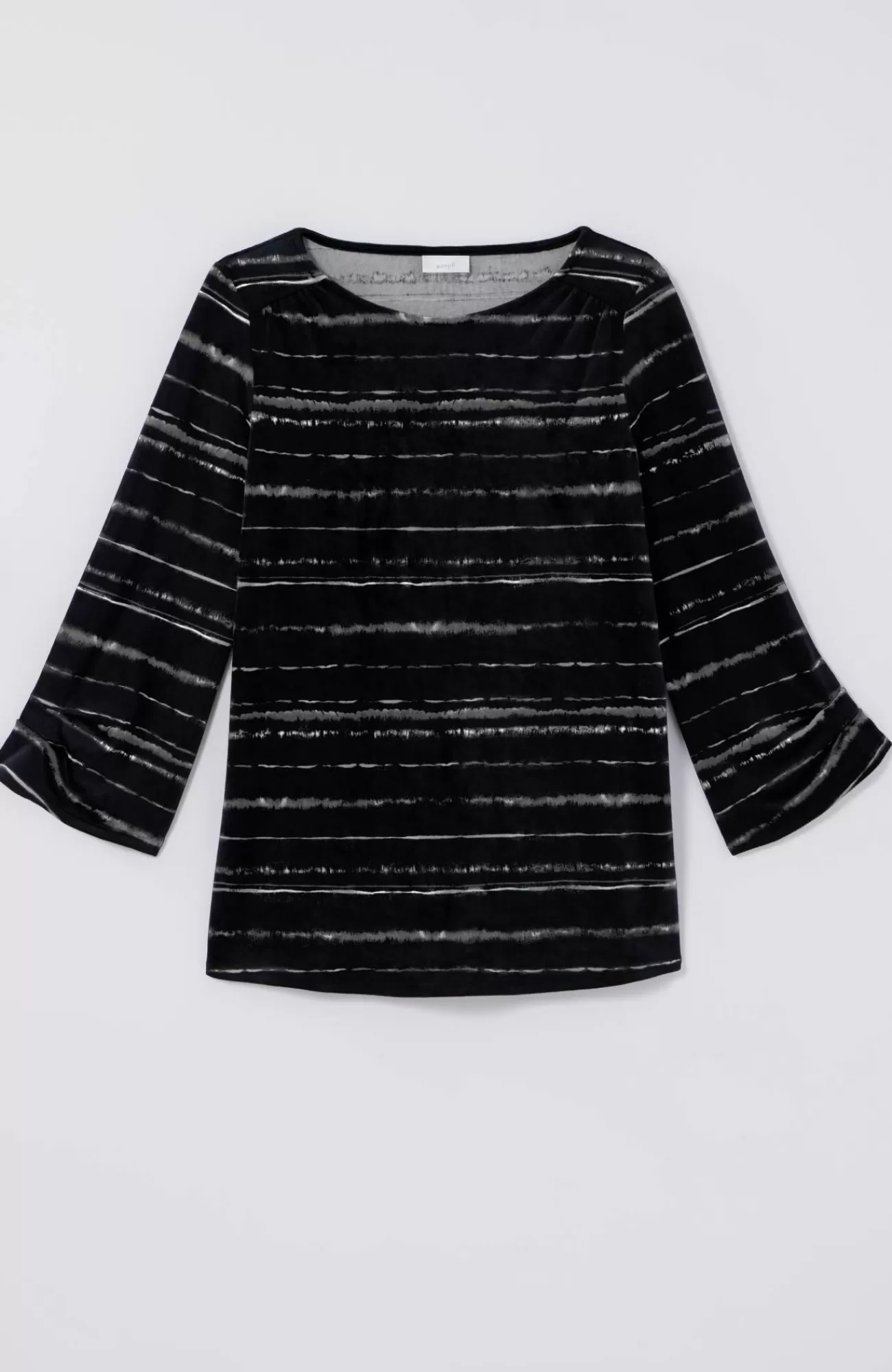pure_jill_velour_pleatedsleeve_top_4-1.webp J.Jill Pure Jill Velour Pleated-Sleeve Top Black Tonal Painterly Stripe Store