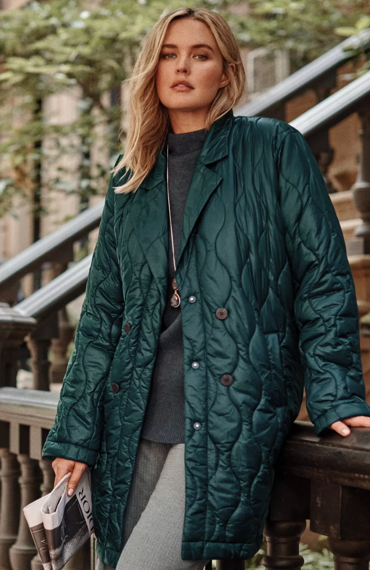 J.Jill Quilted Puffer Coat Dark Teal Store