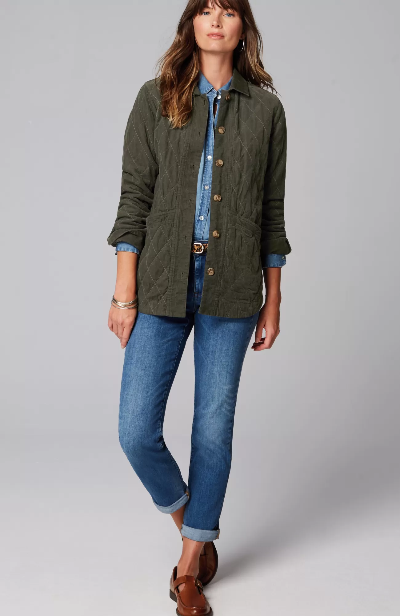 J.Jill Quilted-Cord Barn Jacket Cypress Cheap