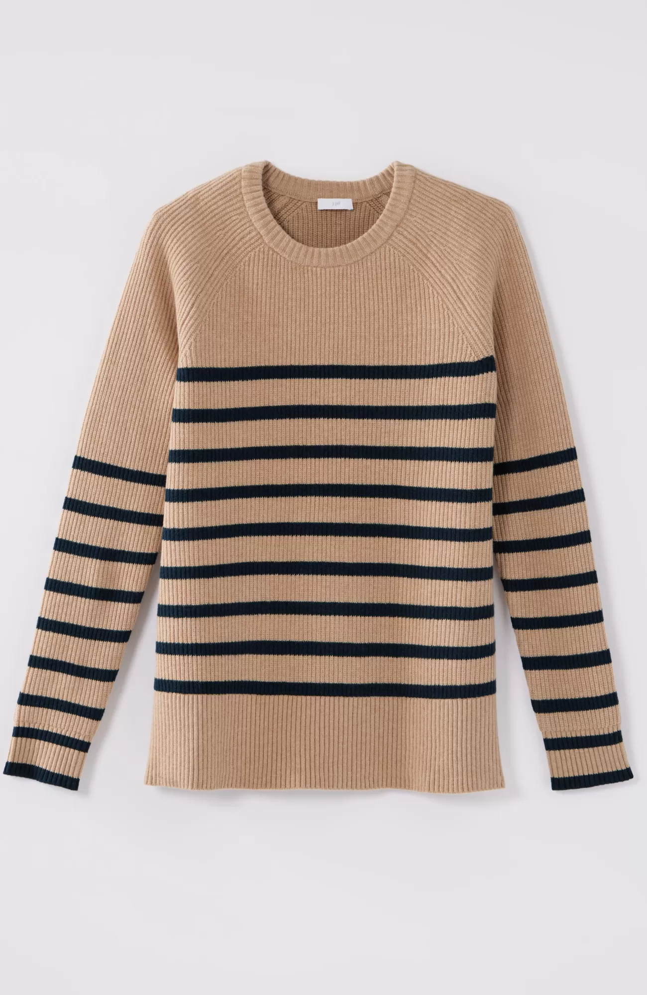 ribbed_stripe_sweater_2-1.webp J.Jill Ribbed Stripe Sweater Caramel Heather/navy Blue Online