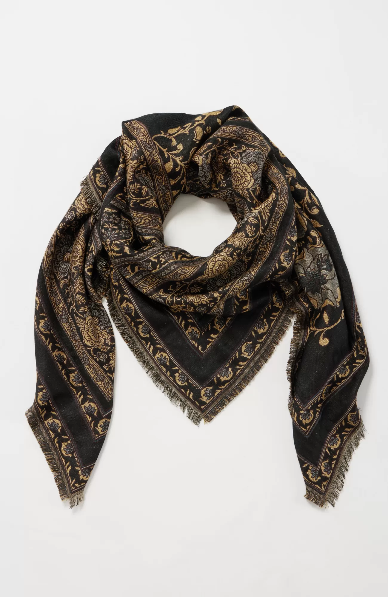 J.Jill Shimmering Paisley Square Scarf Black Multi Discount
