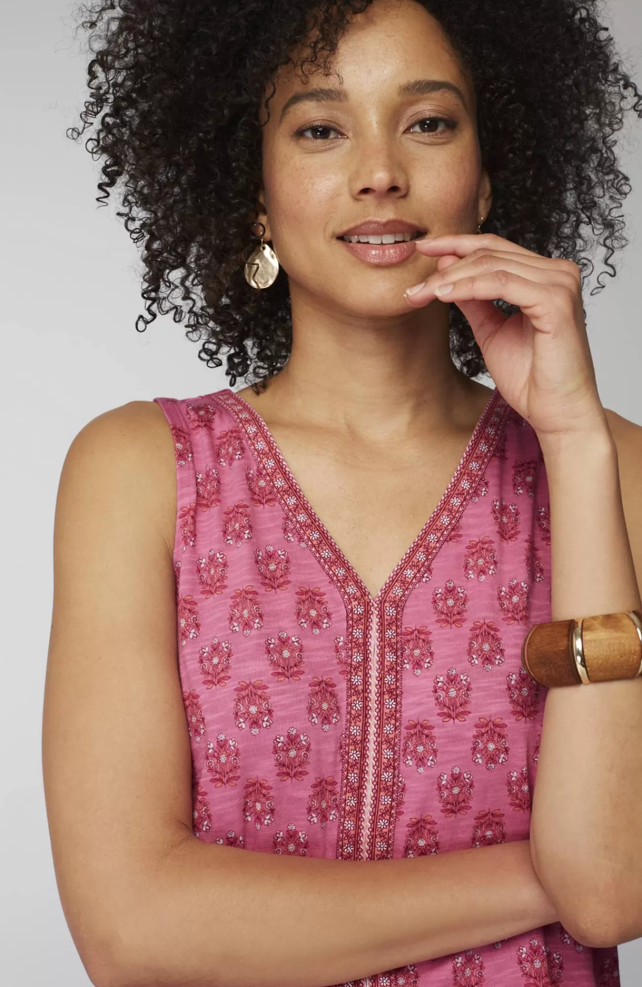 sleeveless_borderprinted_tunic_2-1.webp J.Jill Sleeveless Border-Printed Tunic Light Flamingo Decorative Stamp Mix Fashion