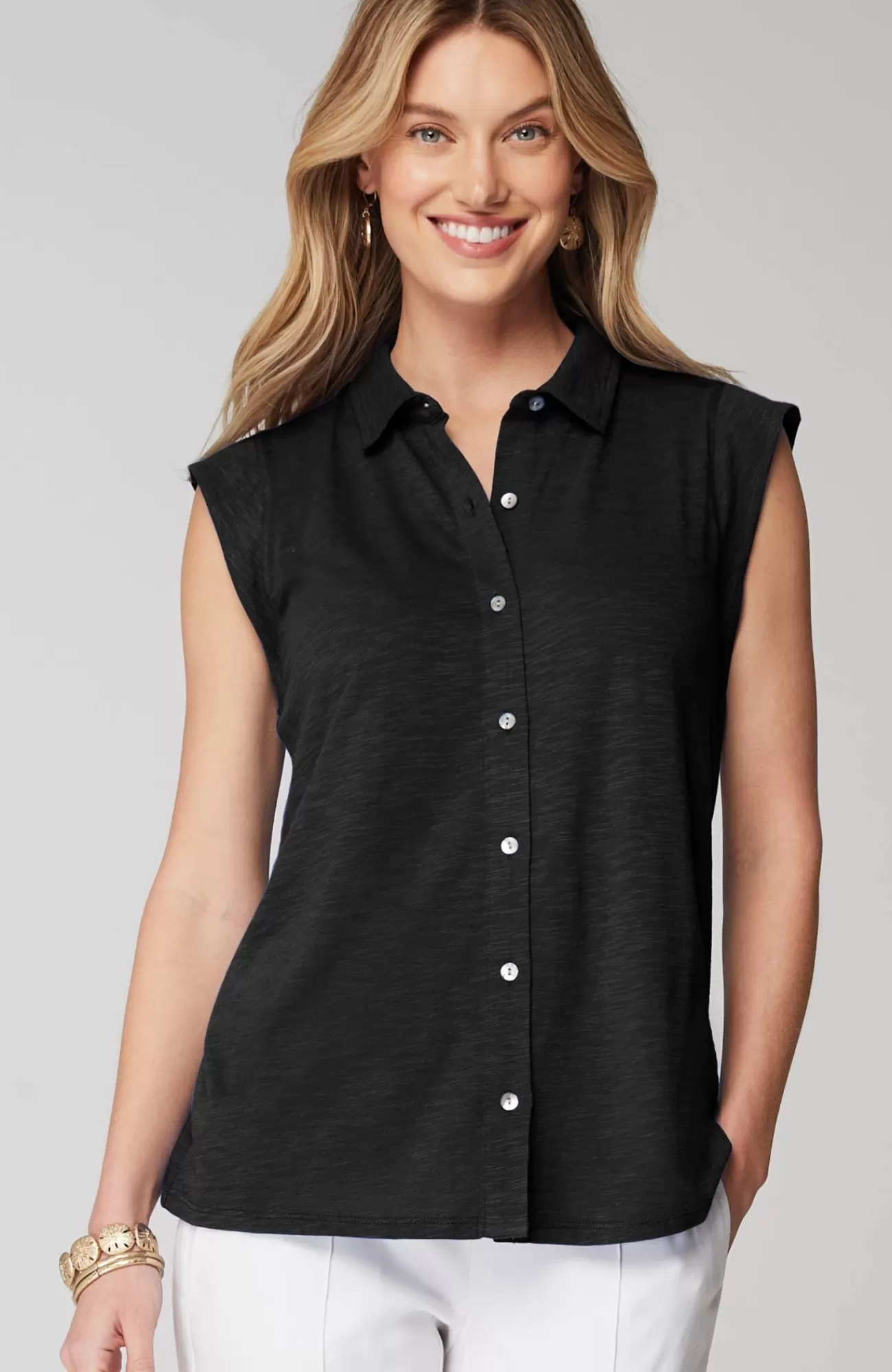 J.Jill Sleeveless Button-Front Top Sale