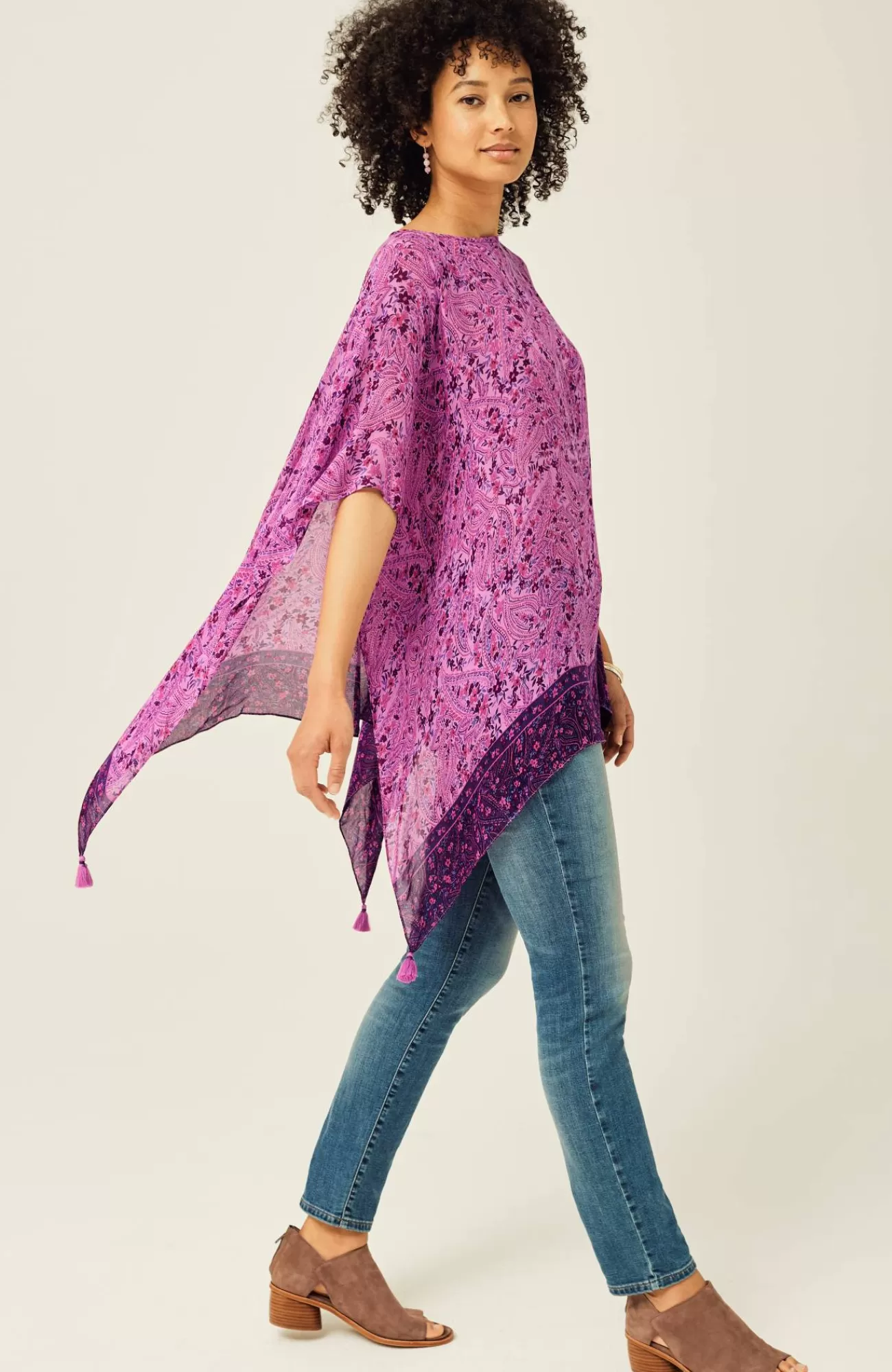 J.Jill Soft Printed Poncho Discount