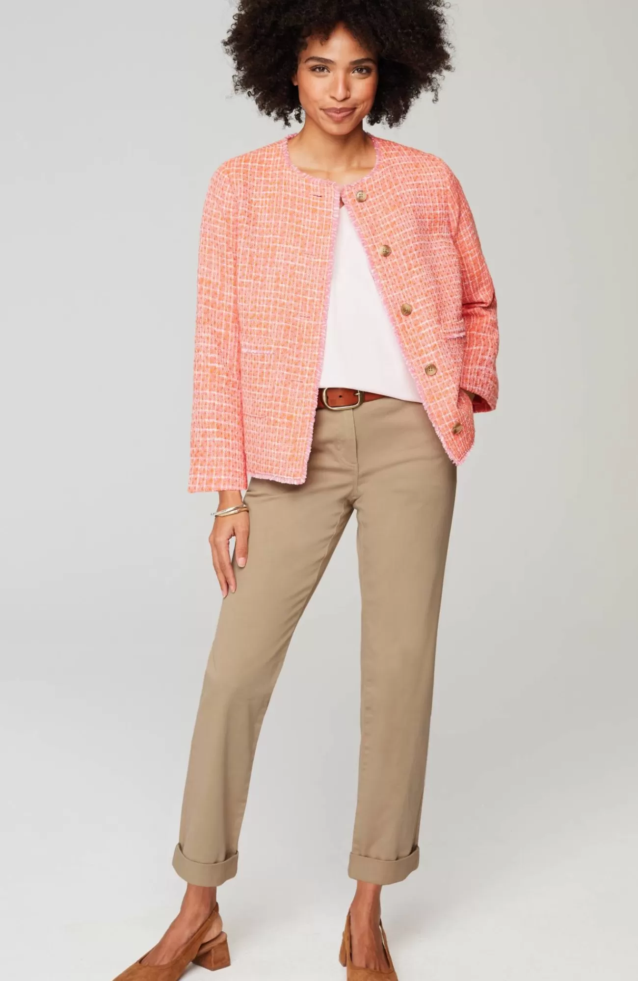 J.Jill Straight-Leg Chino Pants Light Shitake Hot