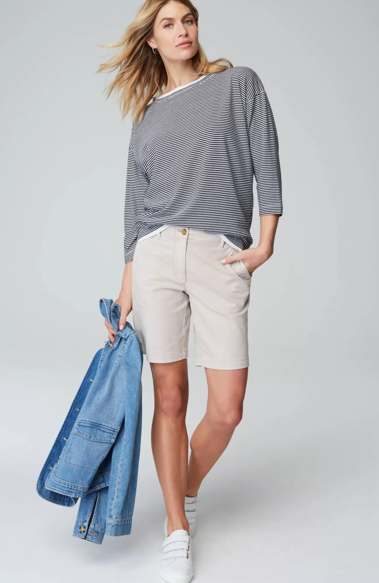 J.Jill Striped Double-Layer Tee New