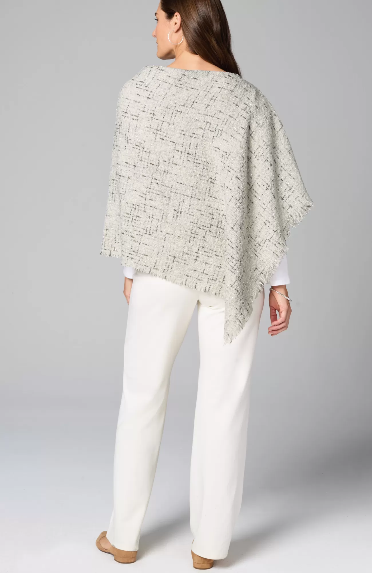 J.Jill Textured Tweed Poncho Best