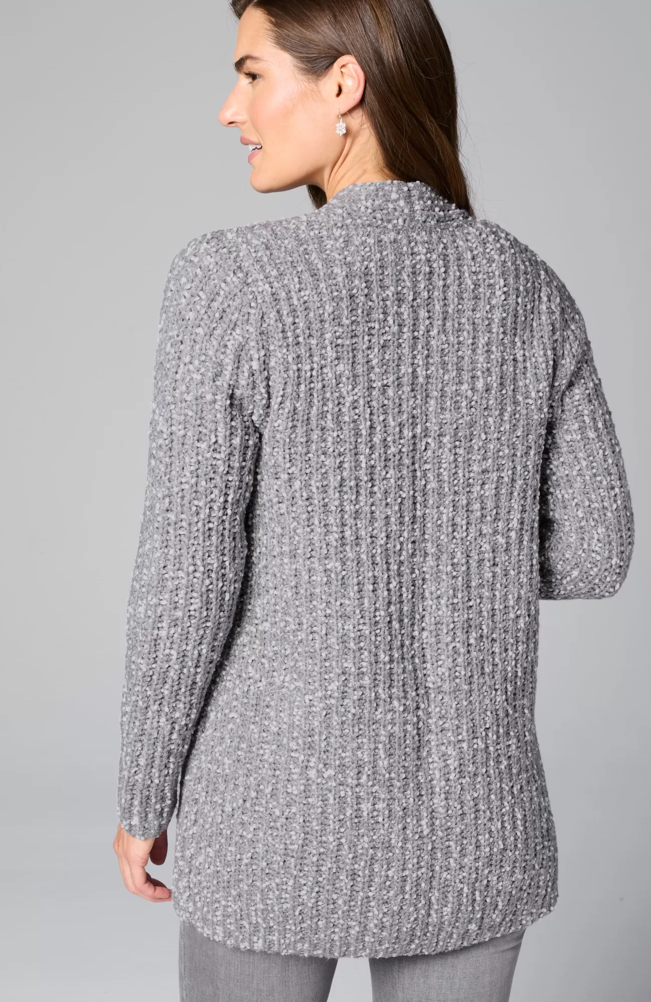 J.Jill Textured Two-Tone Cardi Cream/dark Grey Shop