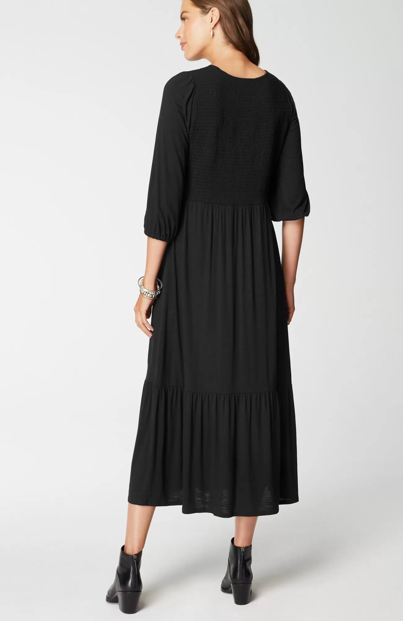 J.Jill Tiered Flounced-Hem Midi Dress Best Sale